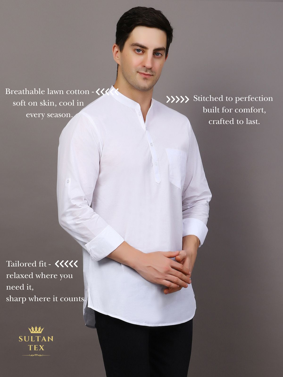 Short Kurta - Classic White - SU-SK-005