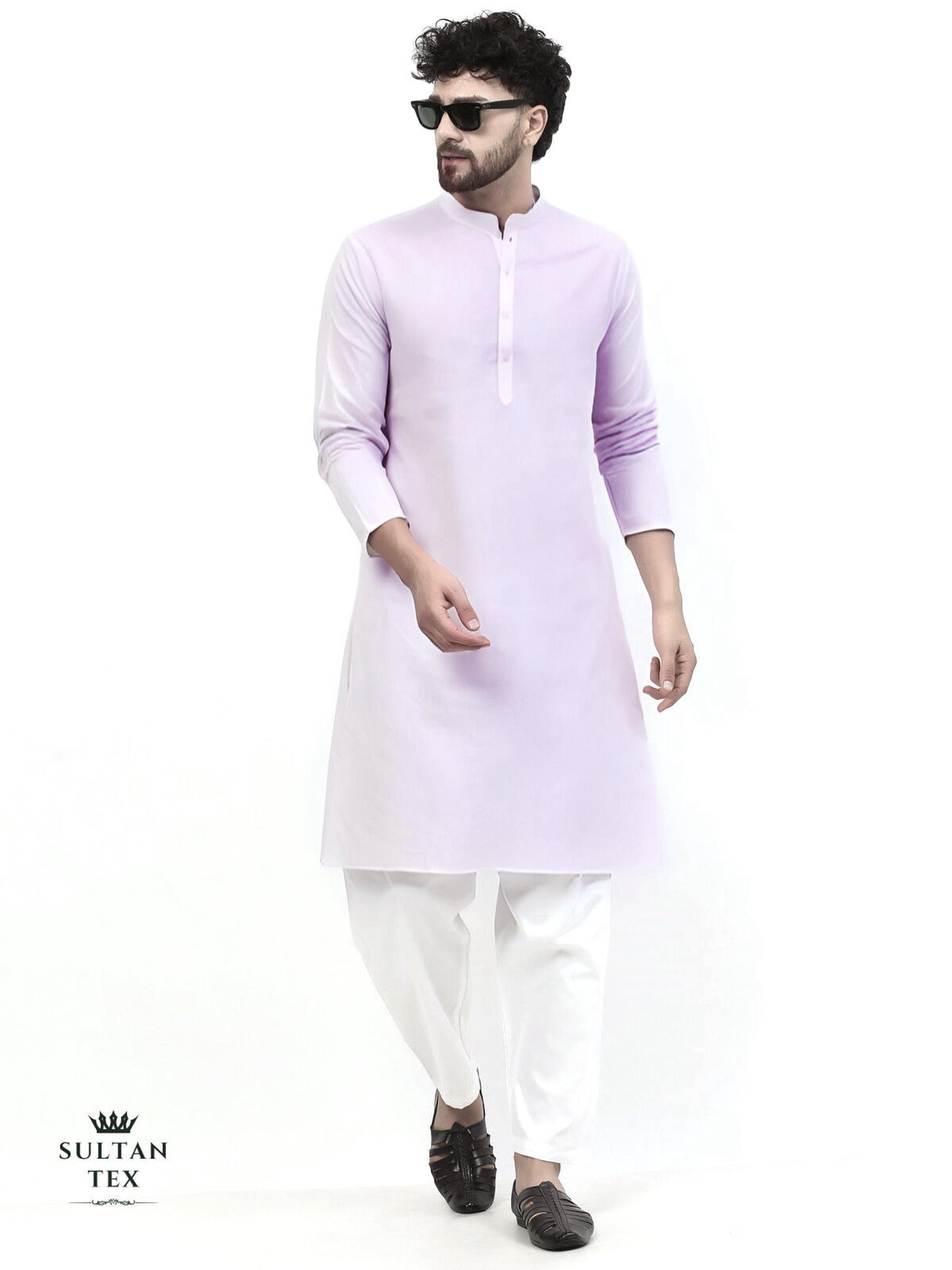 Cotton Linen Kurta - Pastel Lavender - SU-CL-003