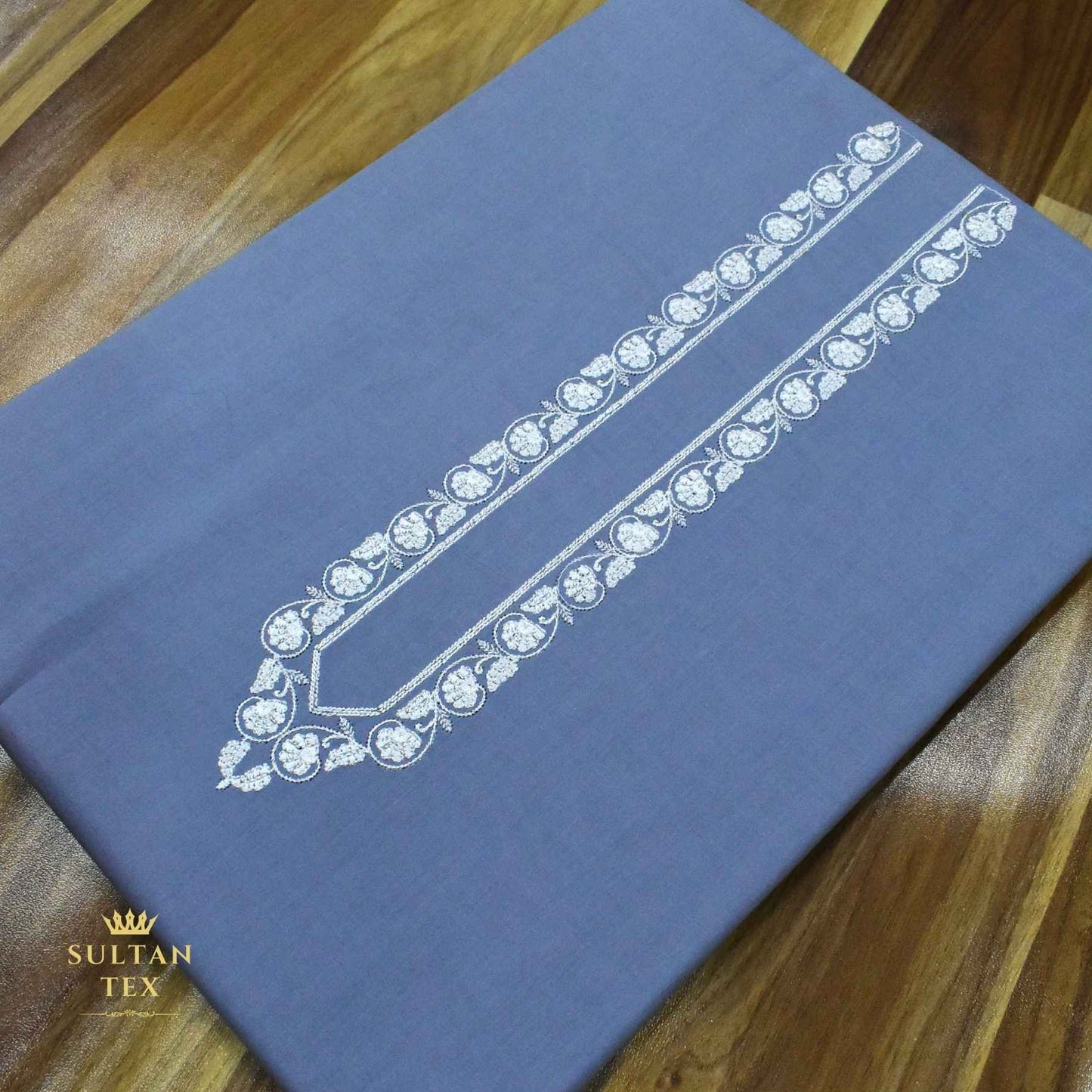 Light Powder Blue Embroidered Kurta Pajama - SU-CC-069 - Unstitched