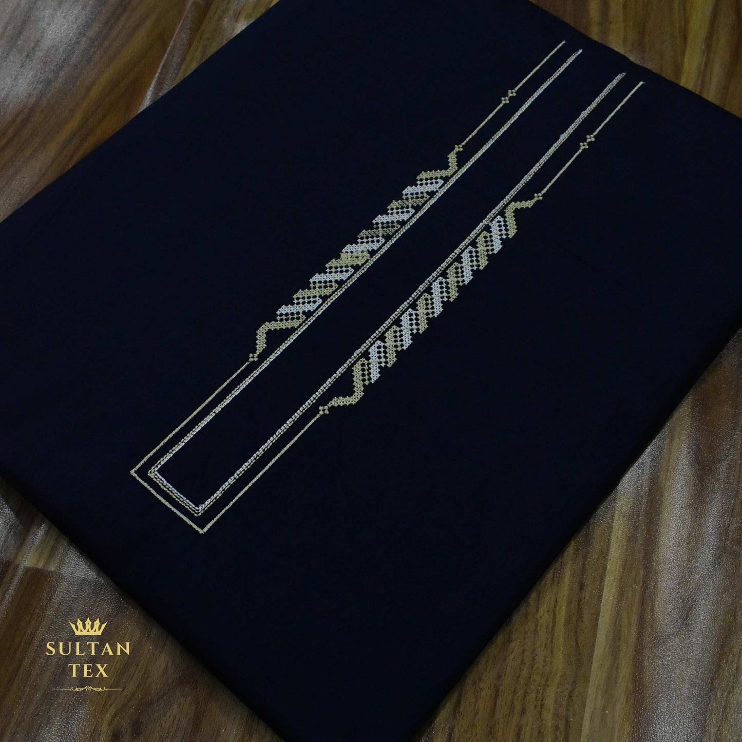 Deep Navy Blue Embroidered Kurta Pajama - SU-CC-071 - Unstitched