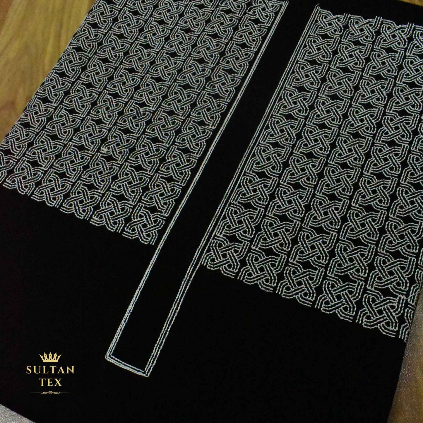 Elegant Black Embroidered Kurta Pajama - SU-CC-051 - Unstitched