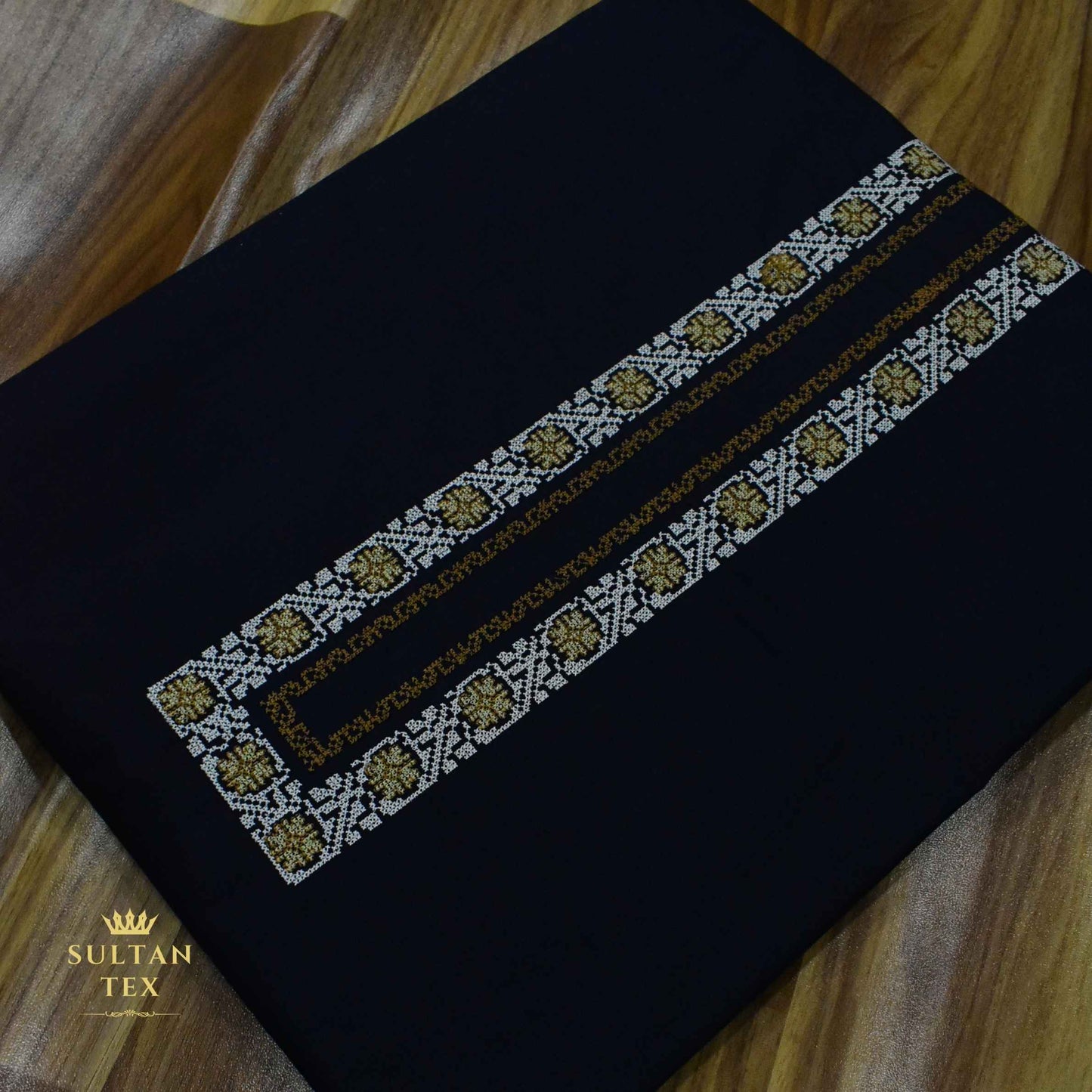 Deep Navy Blue Embroidered Kurta Pajama - SU-CC-074 - Unstitched