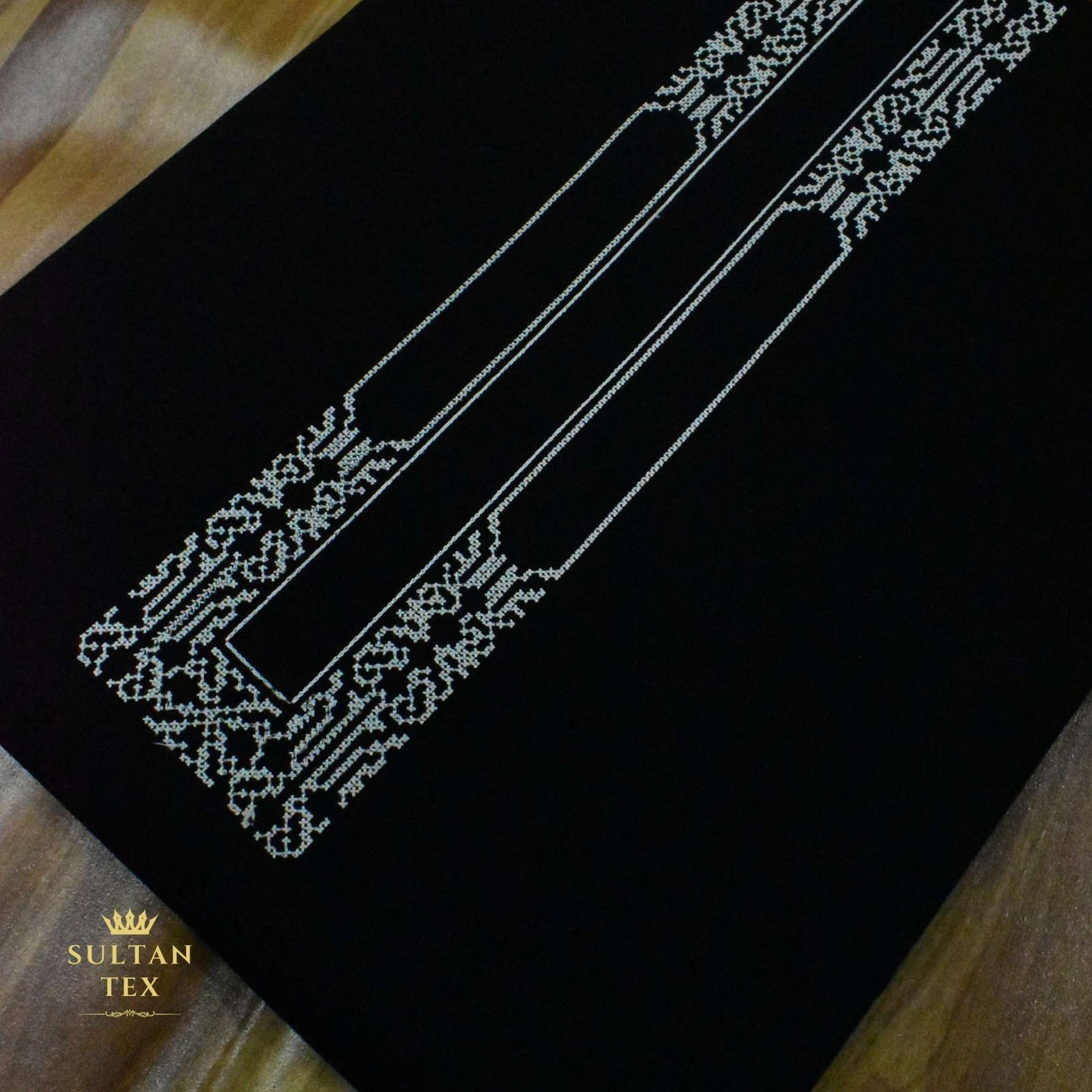 Elegant Black Embroidered Kurta Pajama - SU-CC-054 - Unstitched