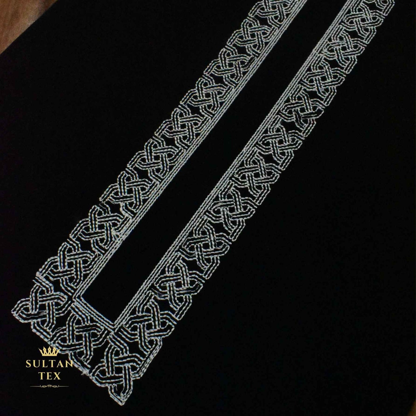 Elegant Black Embroidered Kurta Pajama - SU-CC-050 - Unstitched