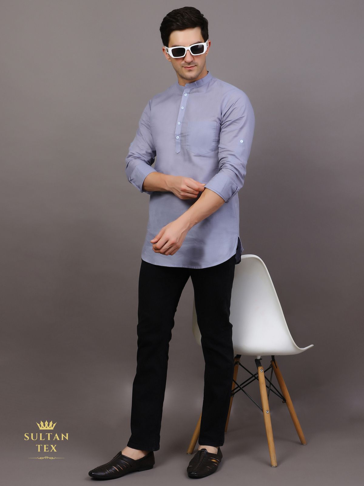 Short Kurta - Powder Blue - SU-SK-002