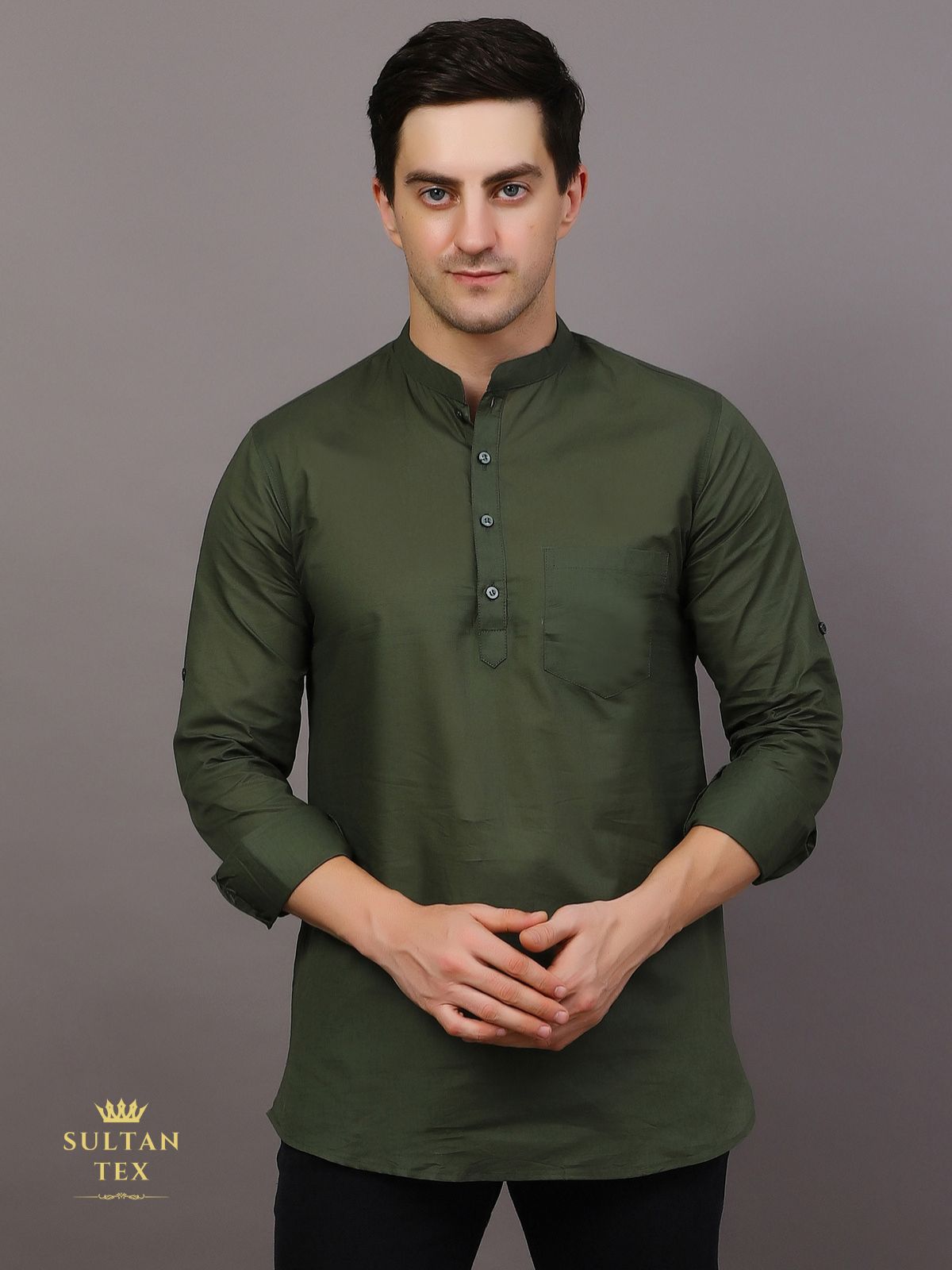 Short Kurta - Bottle Green - SU-SK-004