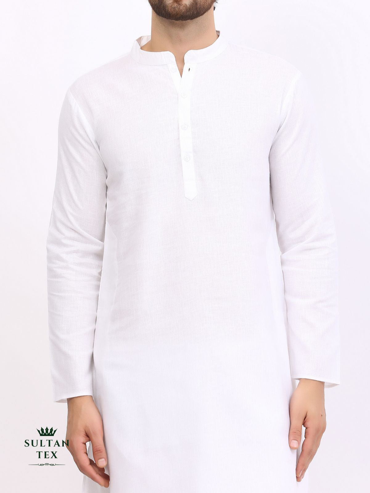 Cotton Linen Kurta - White - SU-CL-005