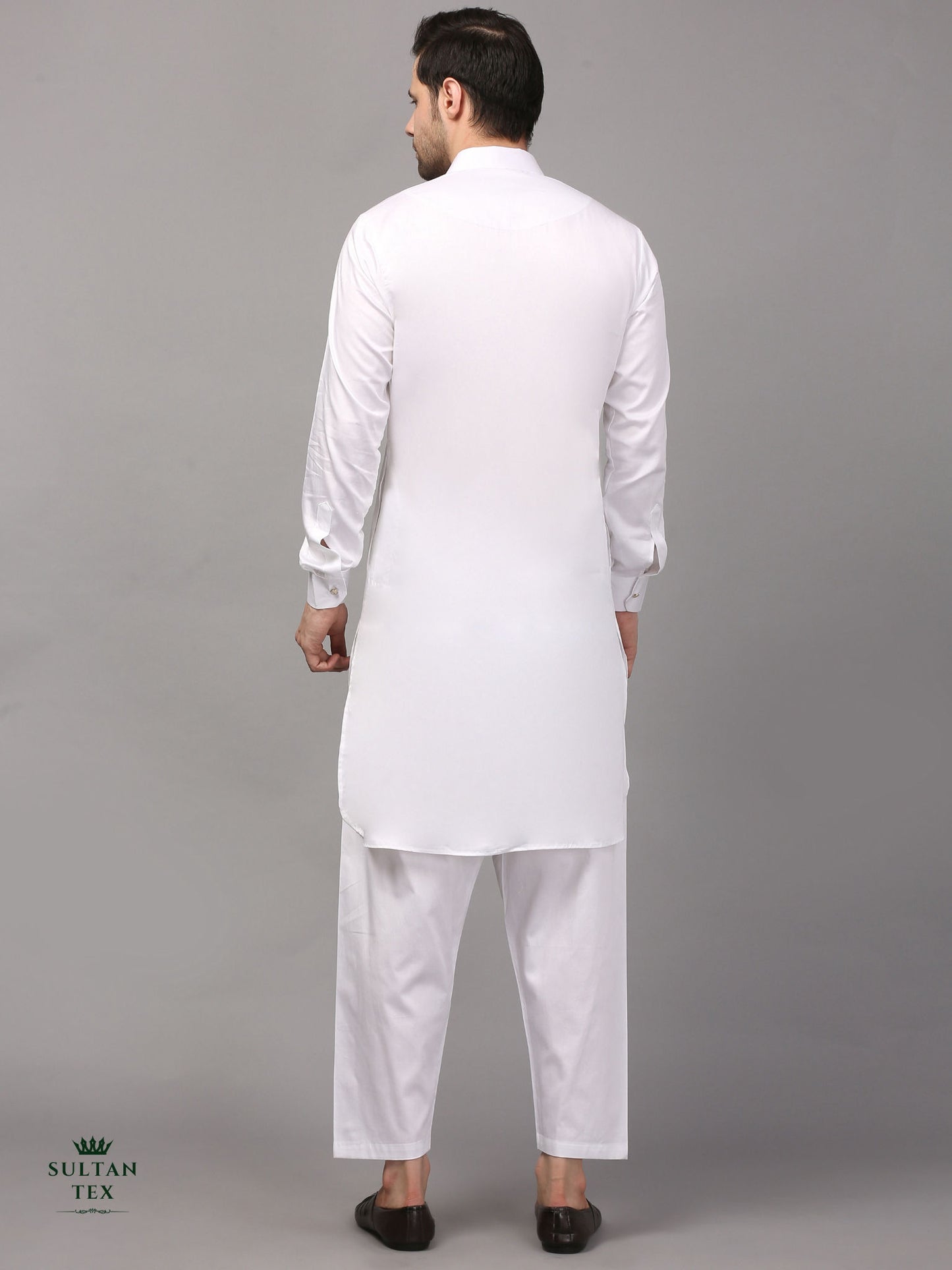 Modern Pathani Kurta Pajama Set - White - SU-PTH-004