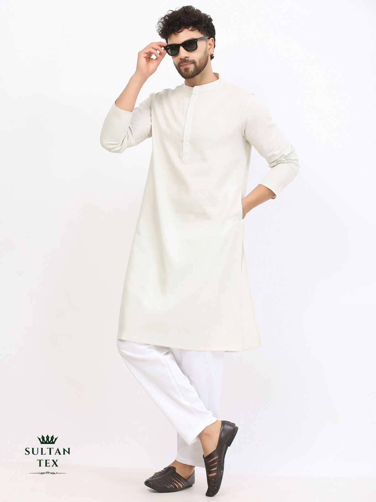 Cotton Linen Kurta - Mint Green - SU-CL-004
