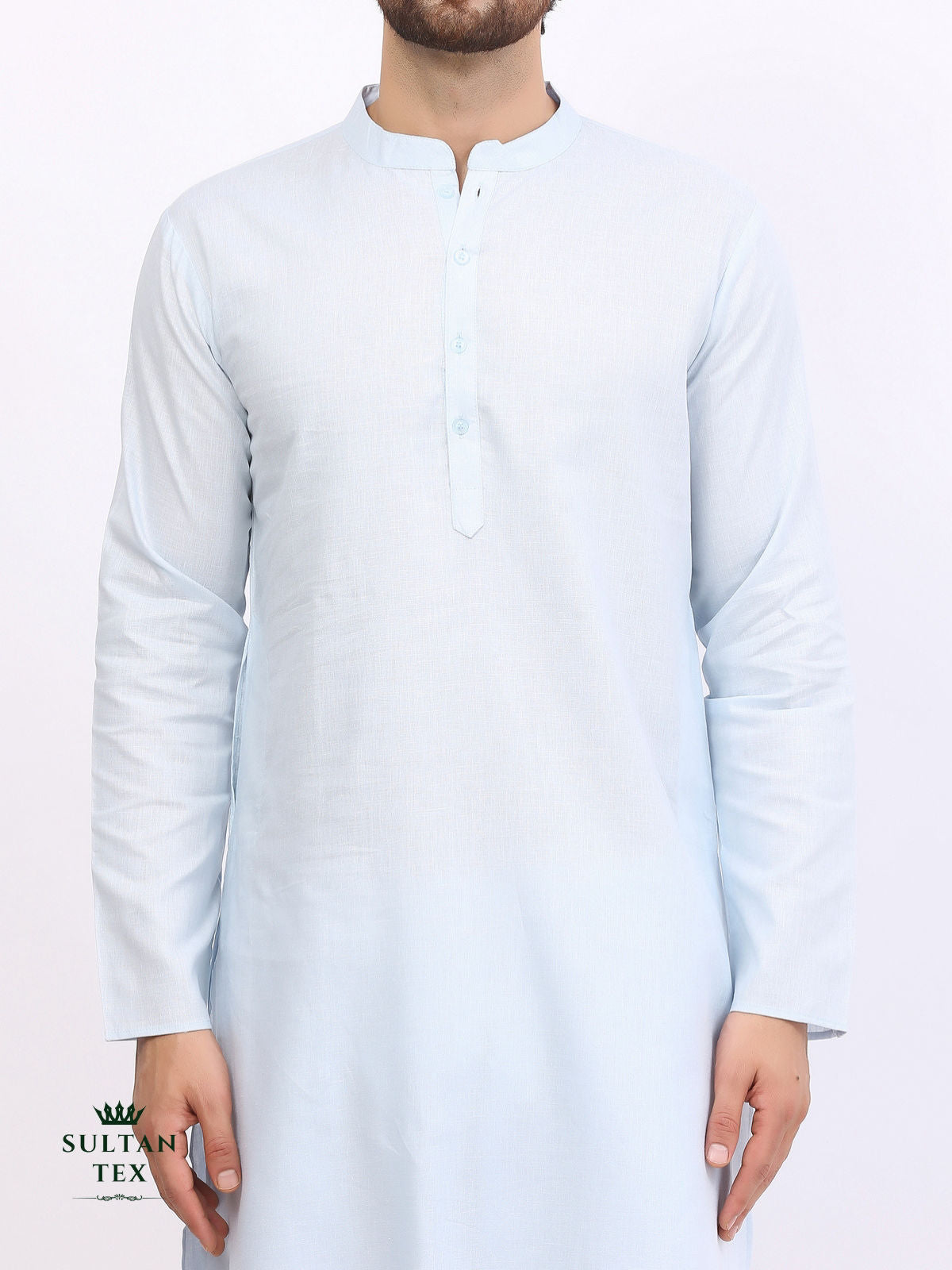Cotton Linen Kurta - Pastel Sky Blue - SU-CL-001