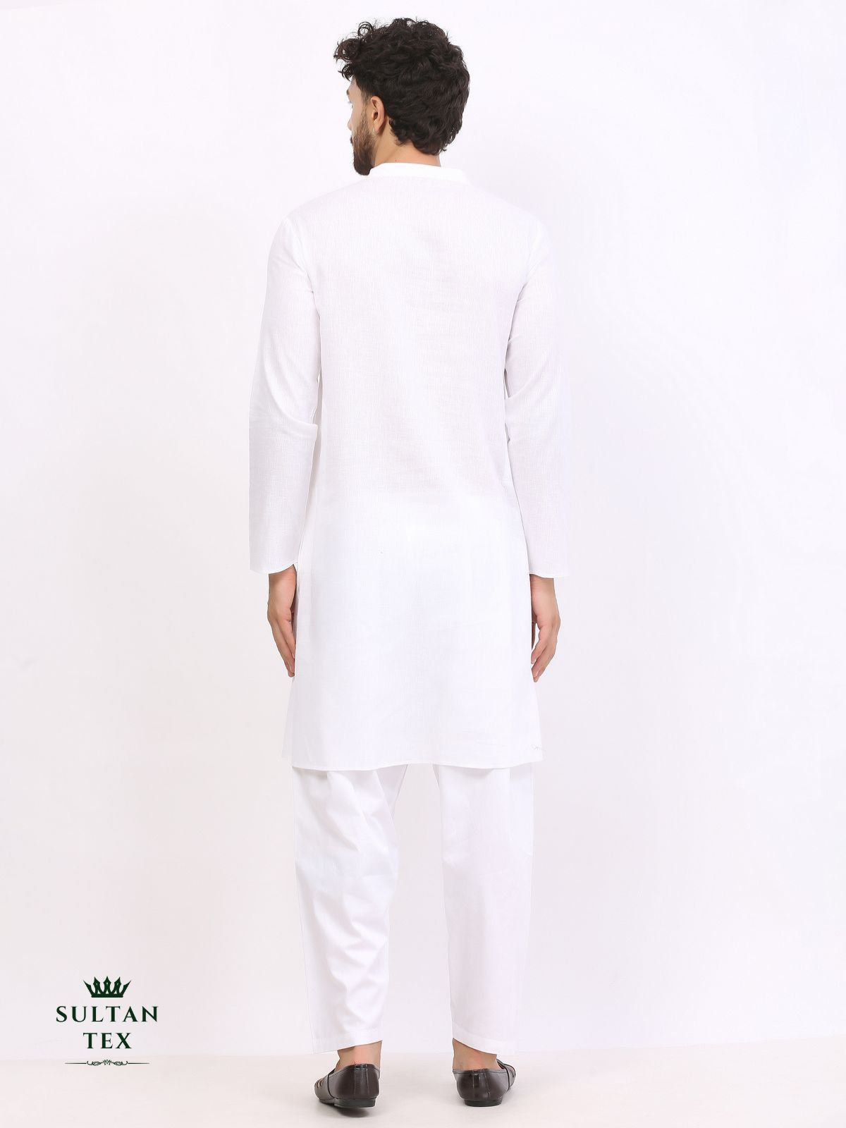 Cotton Linen Kurta - White - SU-CL-005
