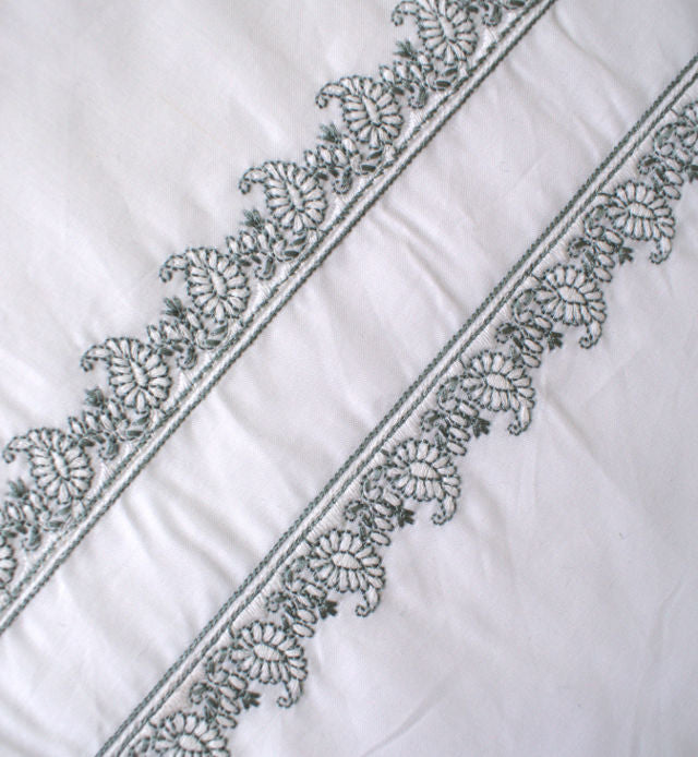 Classic White Embroidered Kurta Pajama - SU-CC-021 - Unstitched