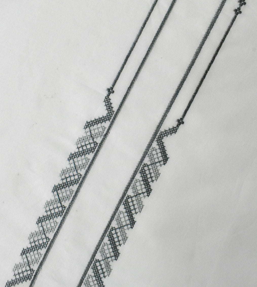 Classic White Embroidered Kurta Pajama - SU-CC-028 - Unstitched