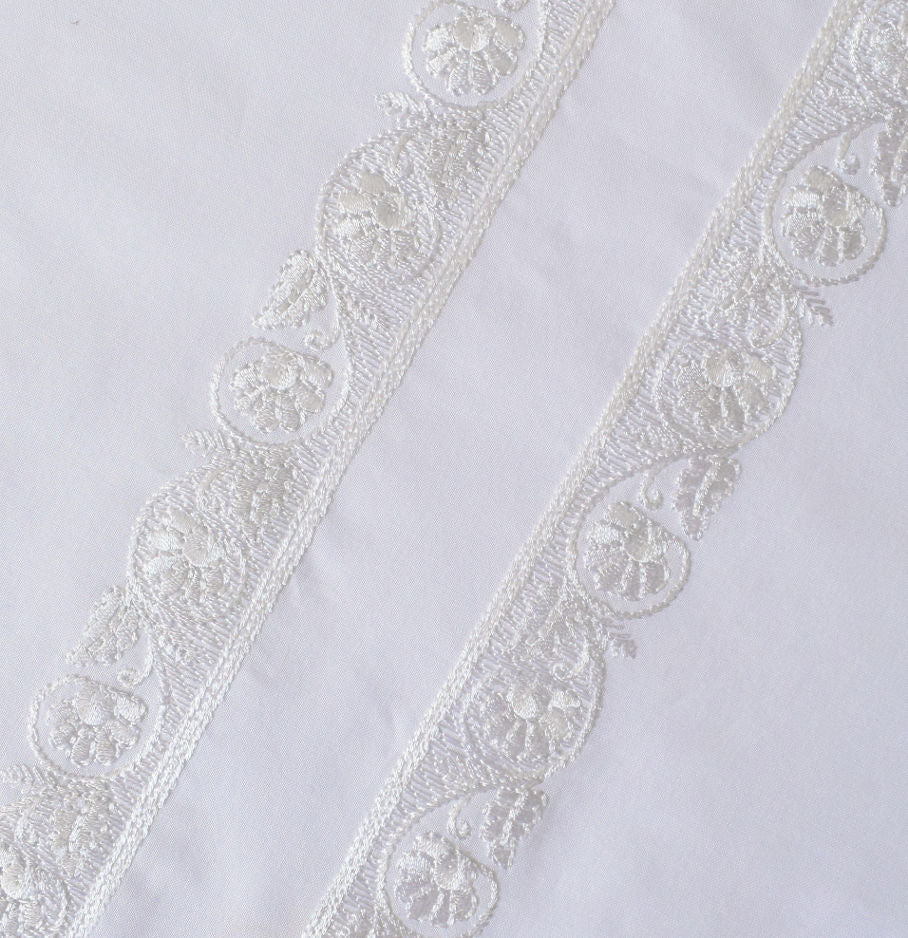 Classic White Embroidered Kurta Pajama - SU-CC-034 - Unstitched