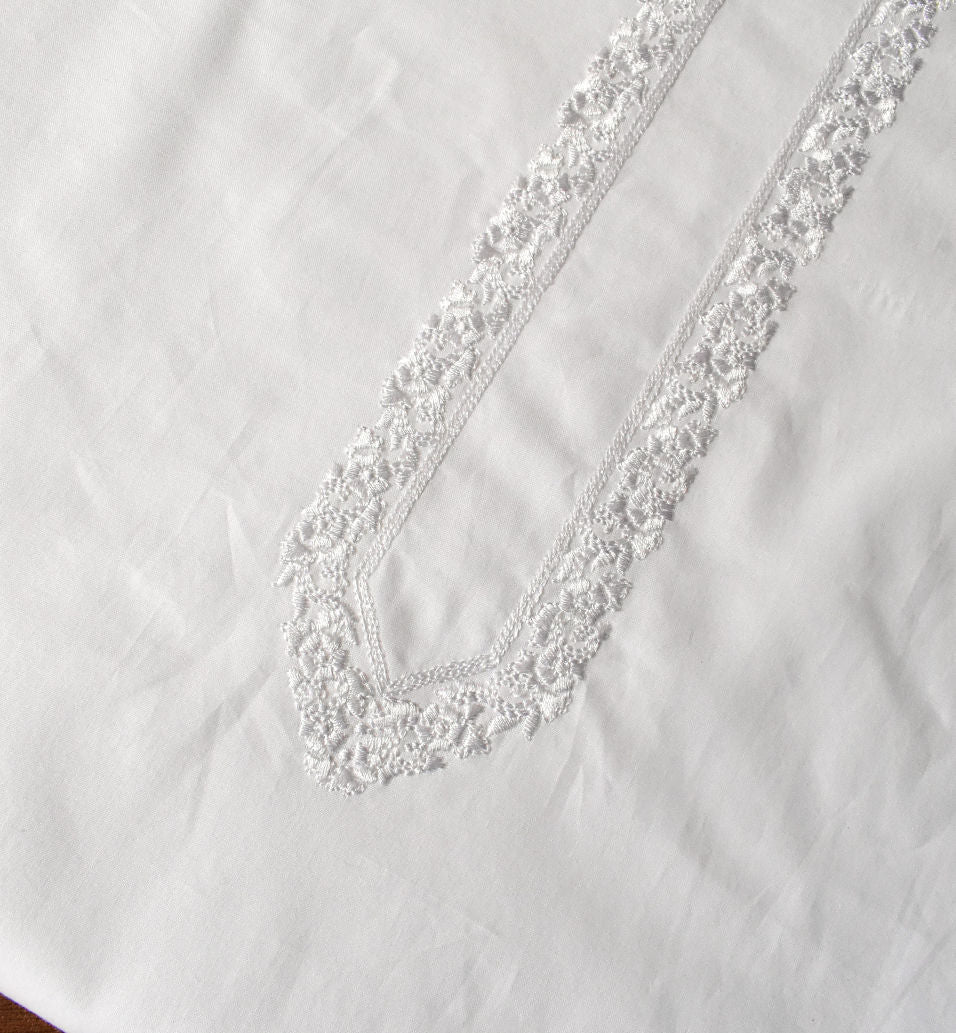 Classic White Embroidered Kurta Pajama - SU-CC-036 - Unstitched