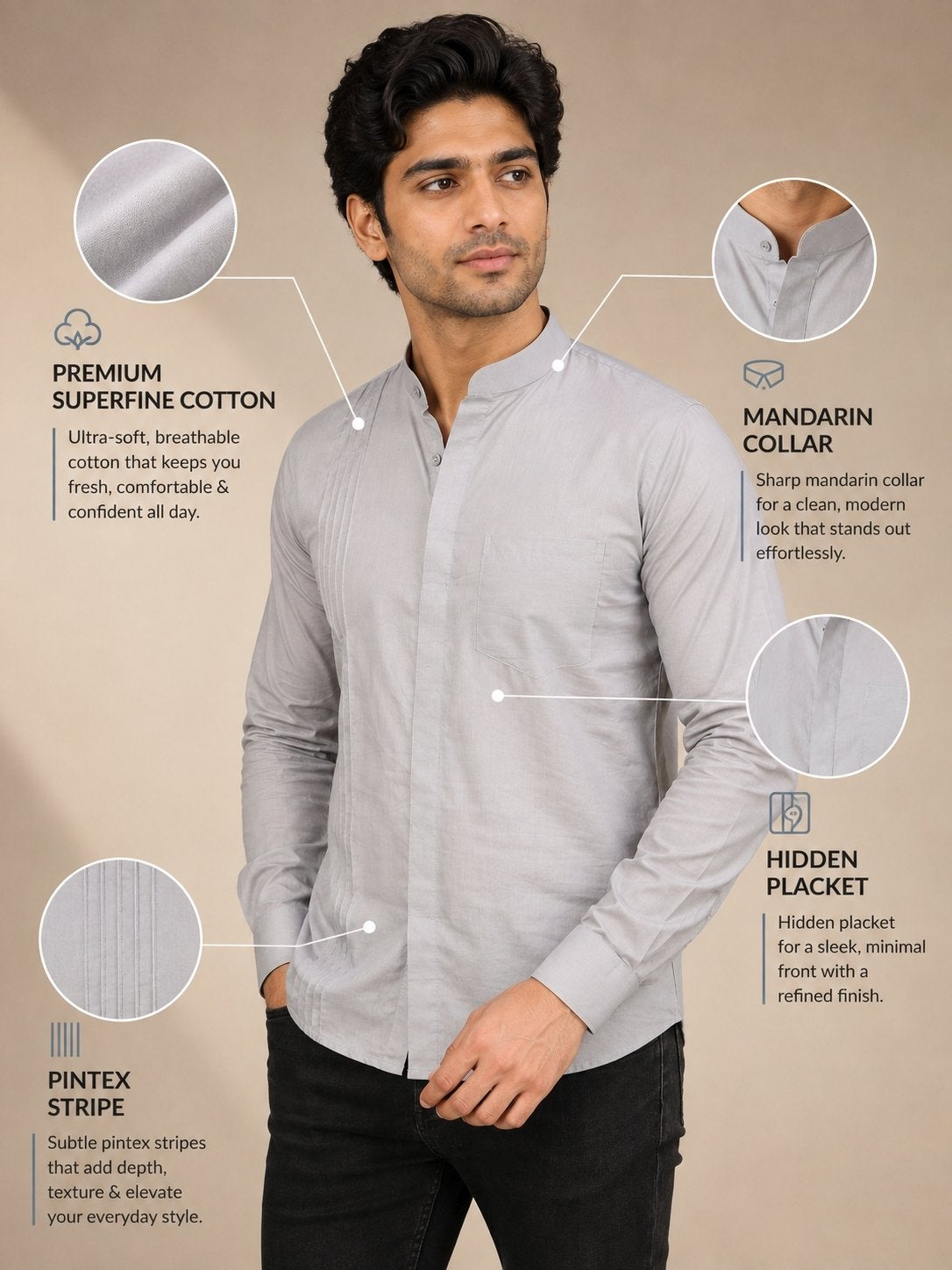 The Modern Shirt - Dusty Grey - SU-MS-005