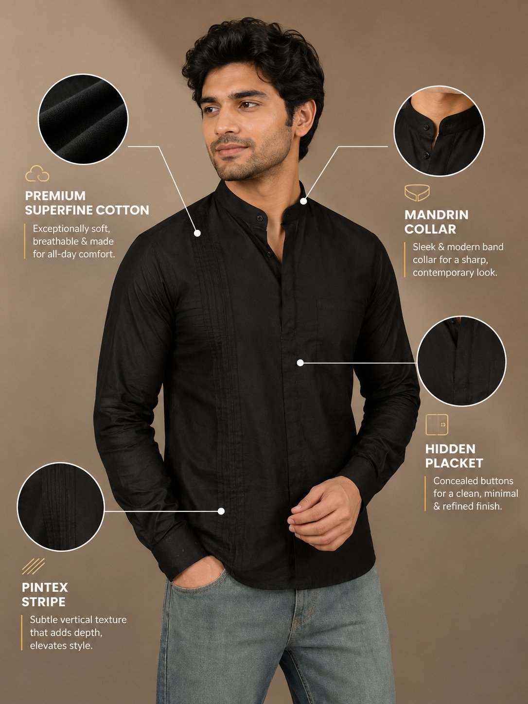 The Modern Shirt - Classic Black - SU-MS-002