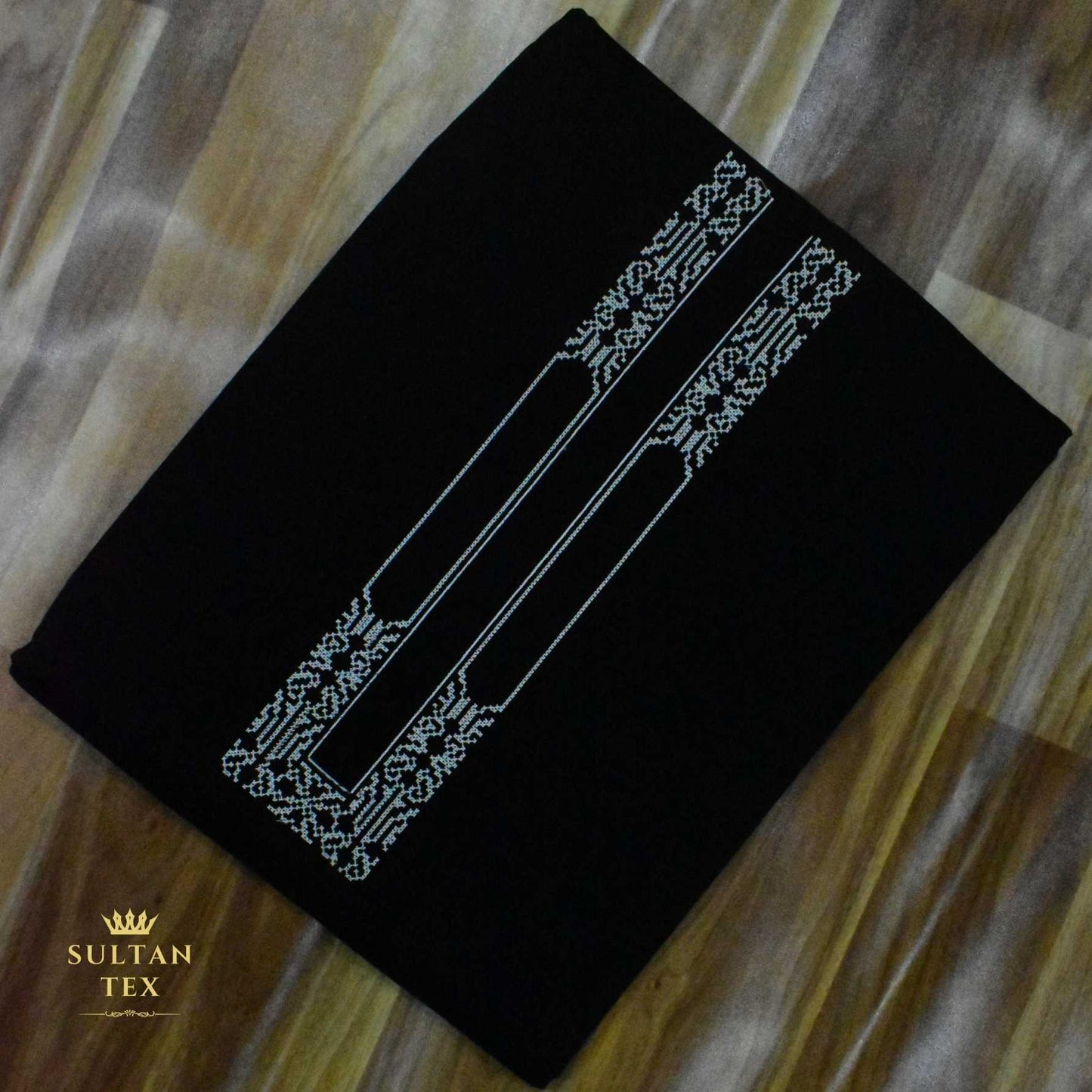 Elegant Black Embroidered Kurta Pajama - SU-CC-054 - Unstitched