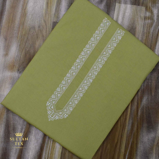 Vivid Mustard Embroidered Kurta Pajama - SU-CC-060 - Unstitched