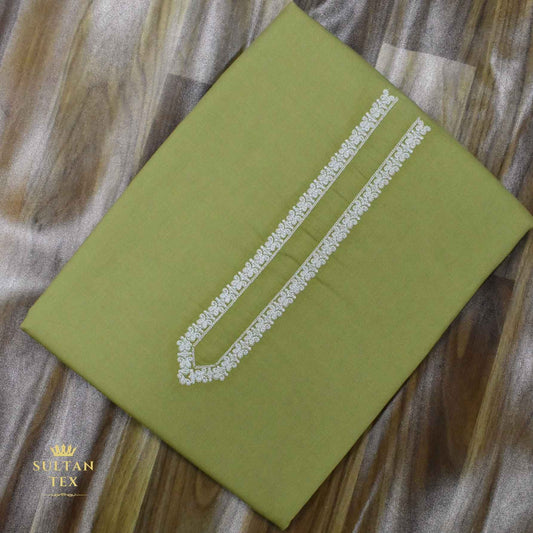 Vivid Mustard Embroidered Kurta Pajama - SU-CC-059 - Unstitched