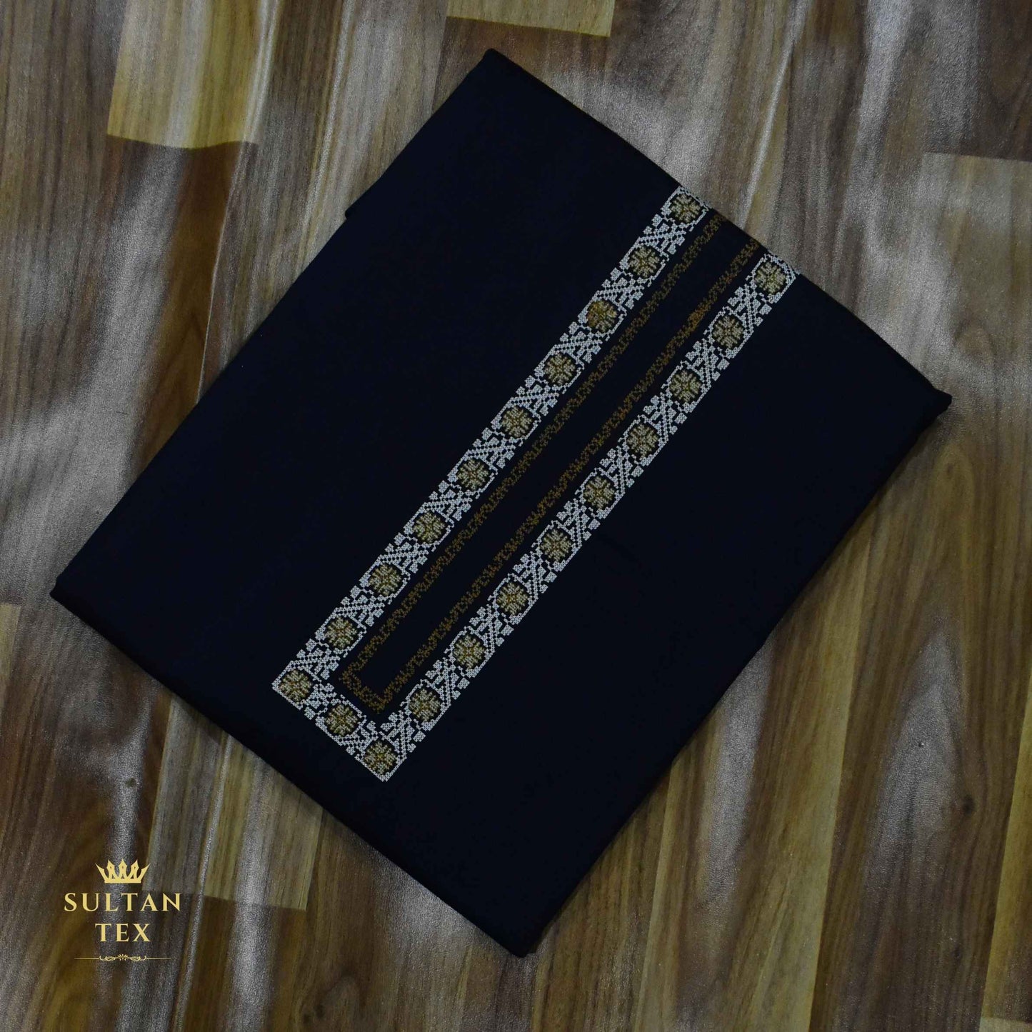 Deep Navy Blue Embroidered Kurta Pajama - SU-CC-074 - Unstitched