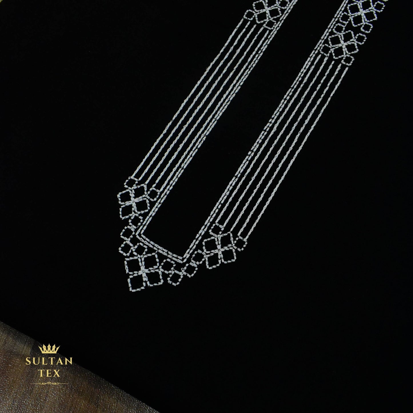 Elegant Black Embroidered Kurta Pajama - SU-CC-072 - Unstitched