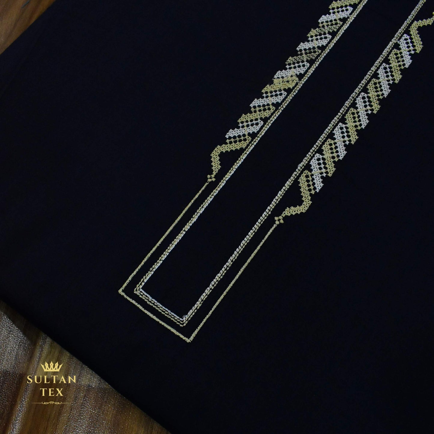 Deep Navy Blue Embroidered Kurta Pajama - SU-CC-071 - Unstitched