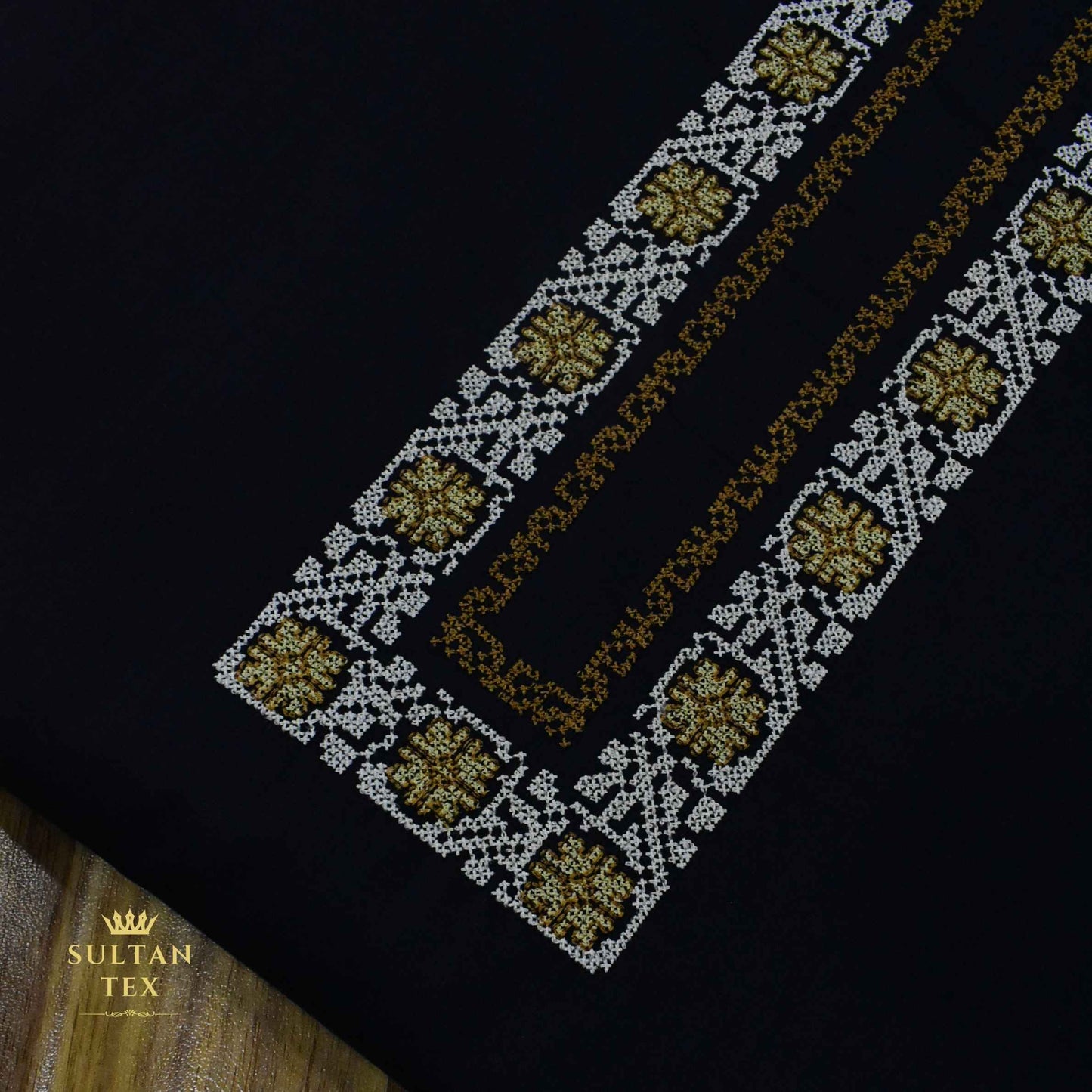 Deep Navy Blue Embroidered Kurta Pajama - SU-CC-074 - Unstitched