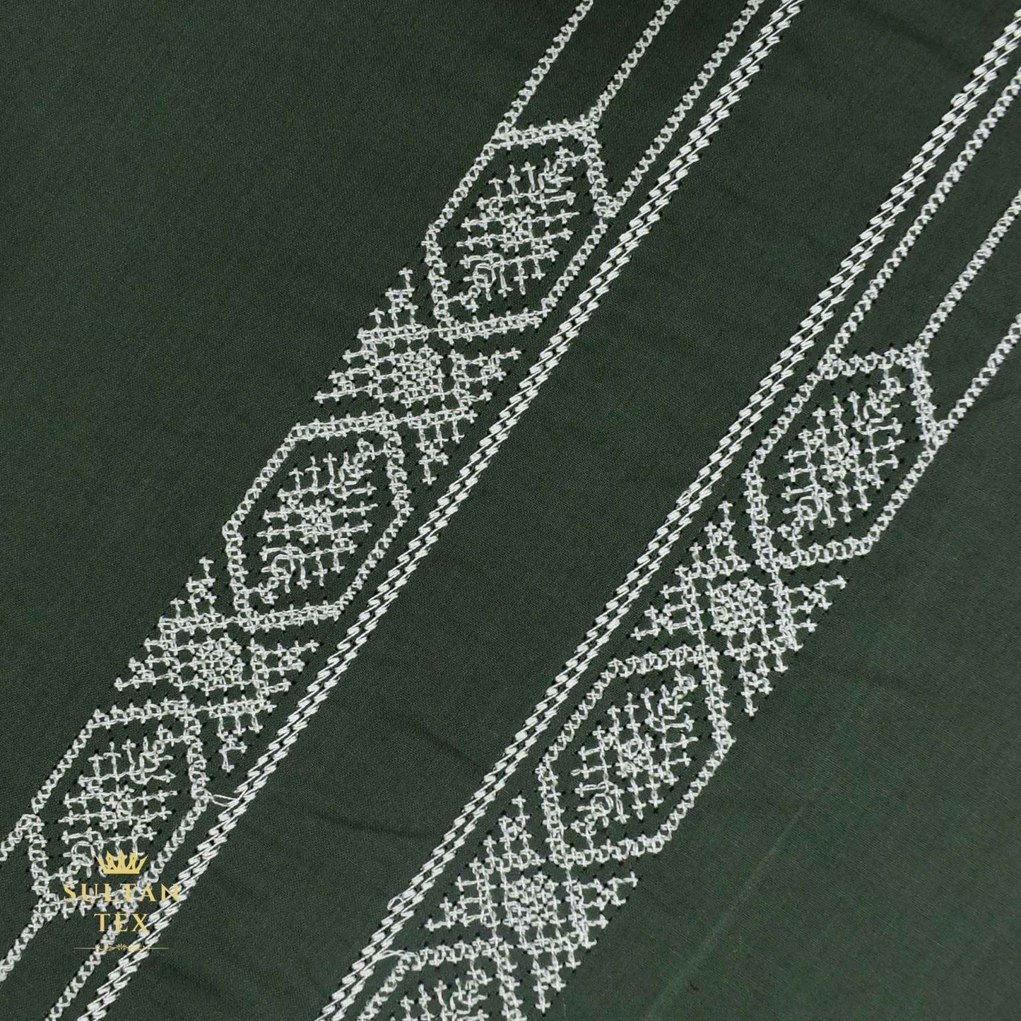 Rich Bottle Green Embroidered Kurta Pajama - SU-CC-065 - Unstitched