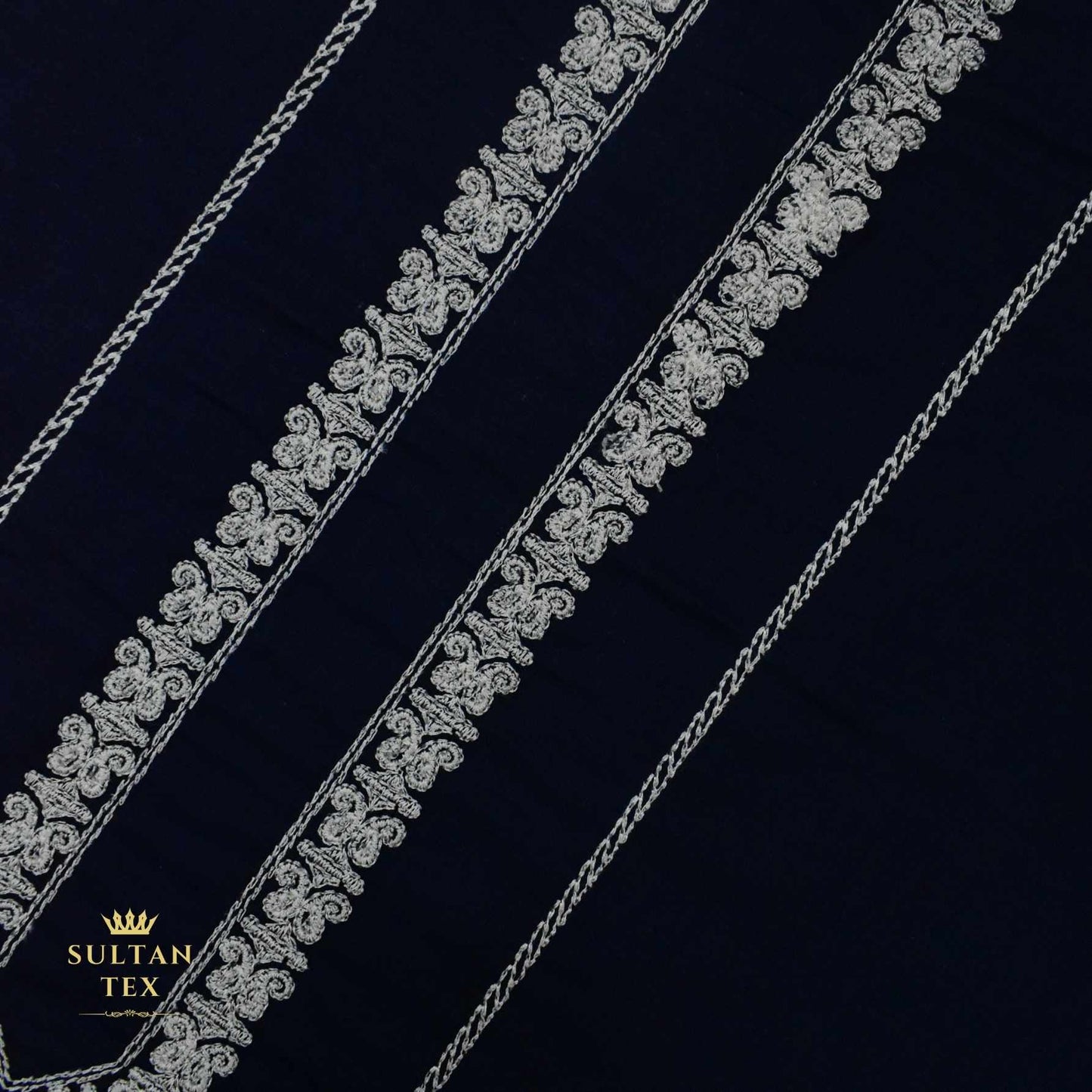 Deep Navy Blue Embroidered Kurta Pajama - SU-CC-067 - Unstitched