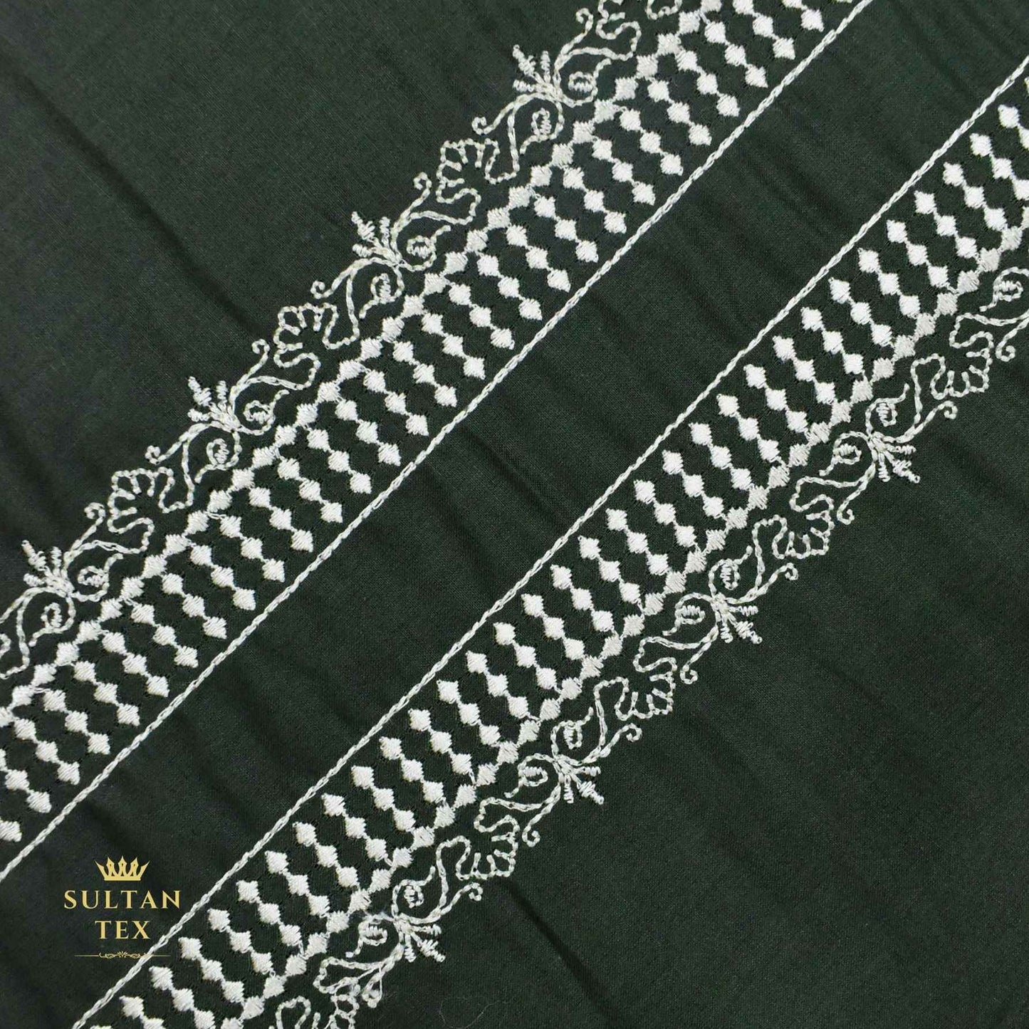 Rich Bottle Green Embroidered Kurta Pajama - SU-CC-057 - Unstitched