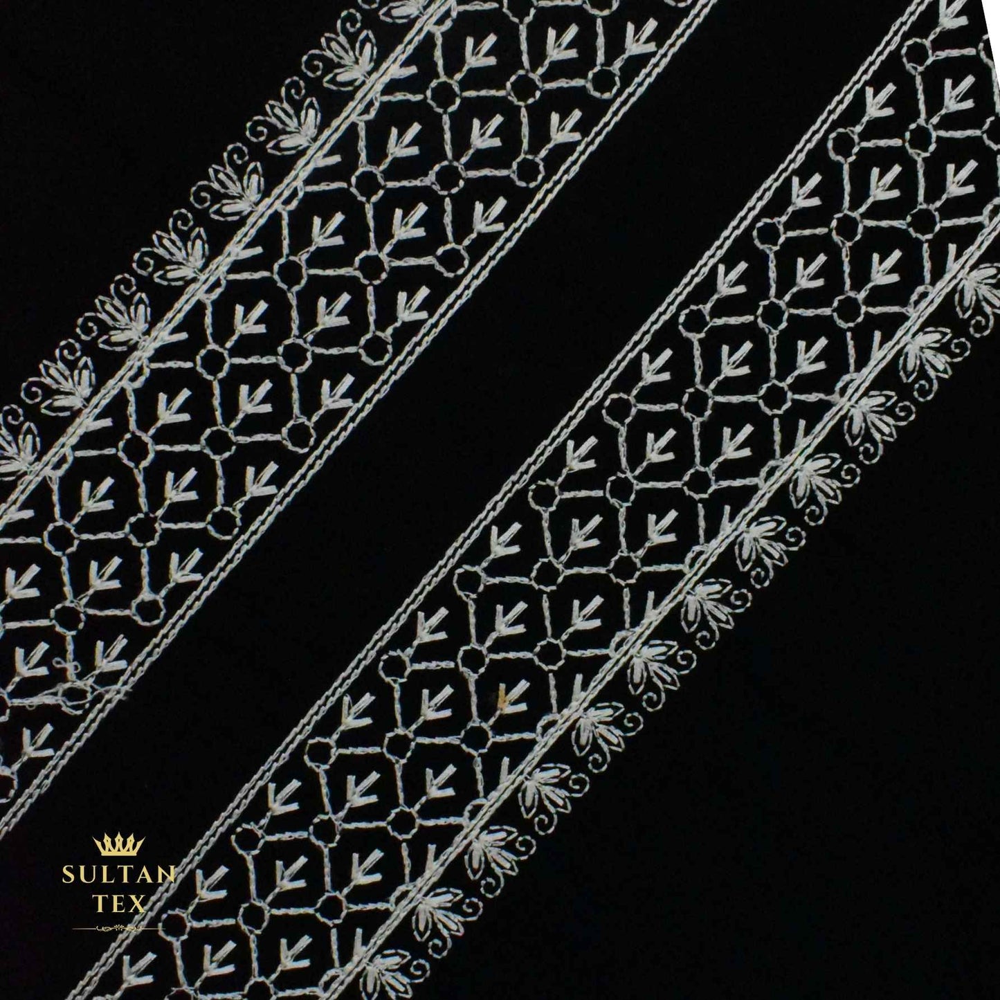 Elegant Black Embroidered Kurta Pajama - SU-CC-052 - Unstitched