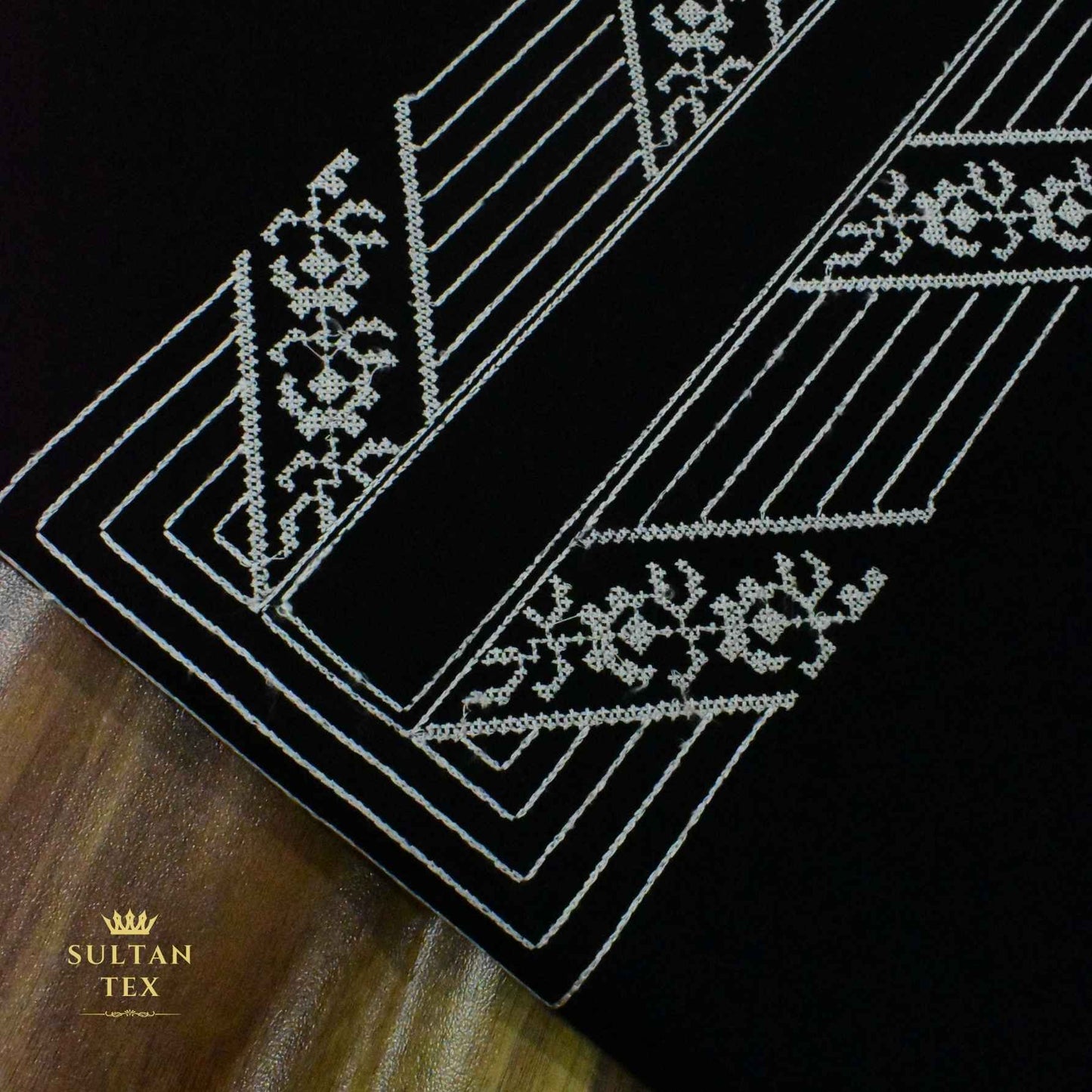Elegant Black Embroidered Kurta Pajama - SU-CC-055 - Unstitched