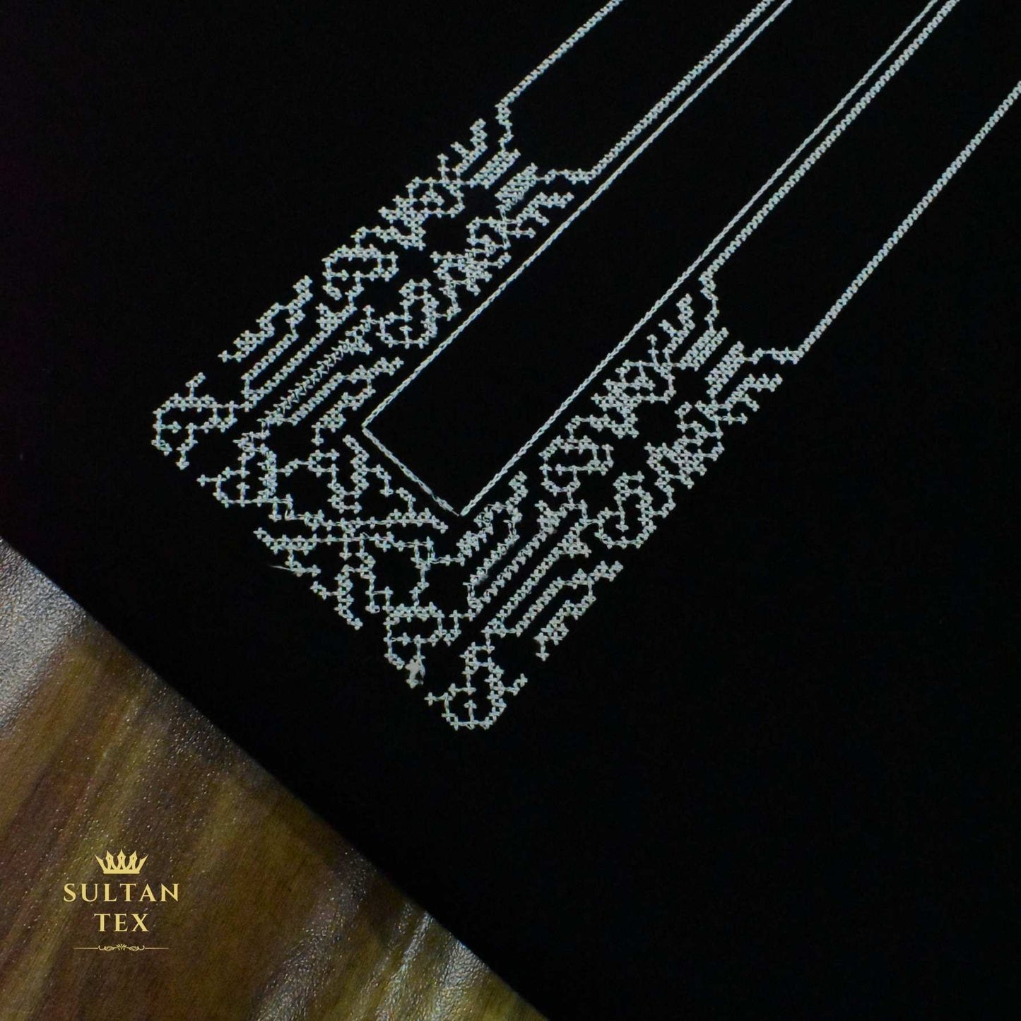 Elegant Black Embroidered Kurta Pajama - SU-CC-054 - Unstitched