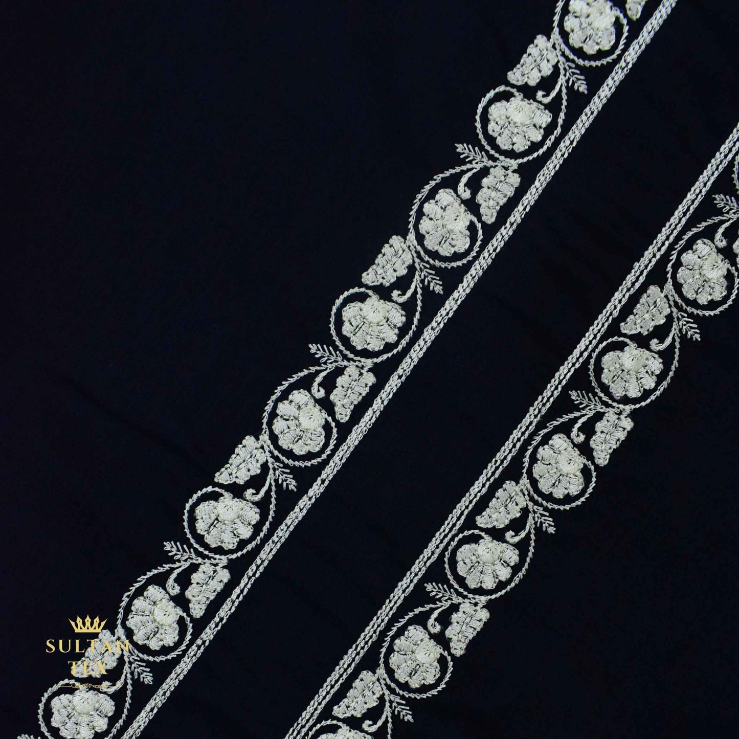 Deep Navy Blue Embroidered Kurta Pajama - SU-CC-075 - Unstitched