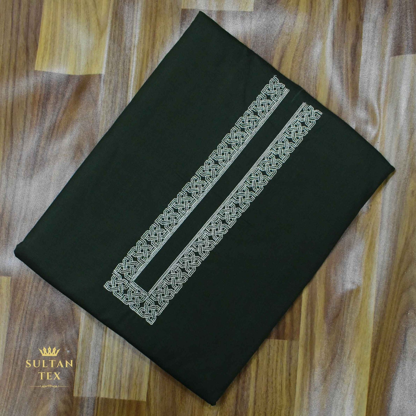 Rich Bottle Green Embroidered Kurta Pajama - SU-CC-078 - Unstitched