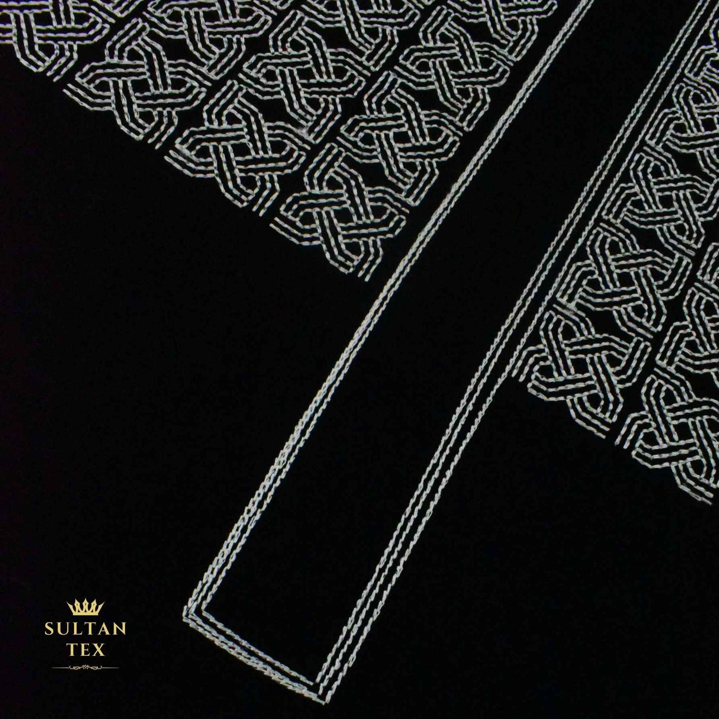 Elegant Black Embroidered Kurta Pajama - SU-CC-051 - Unstitched