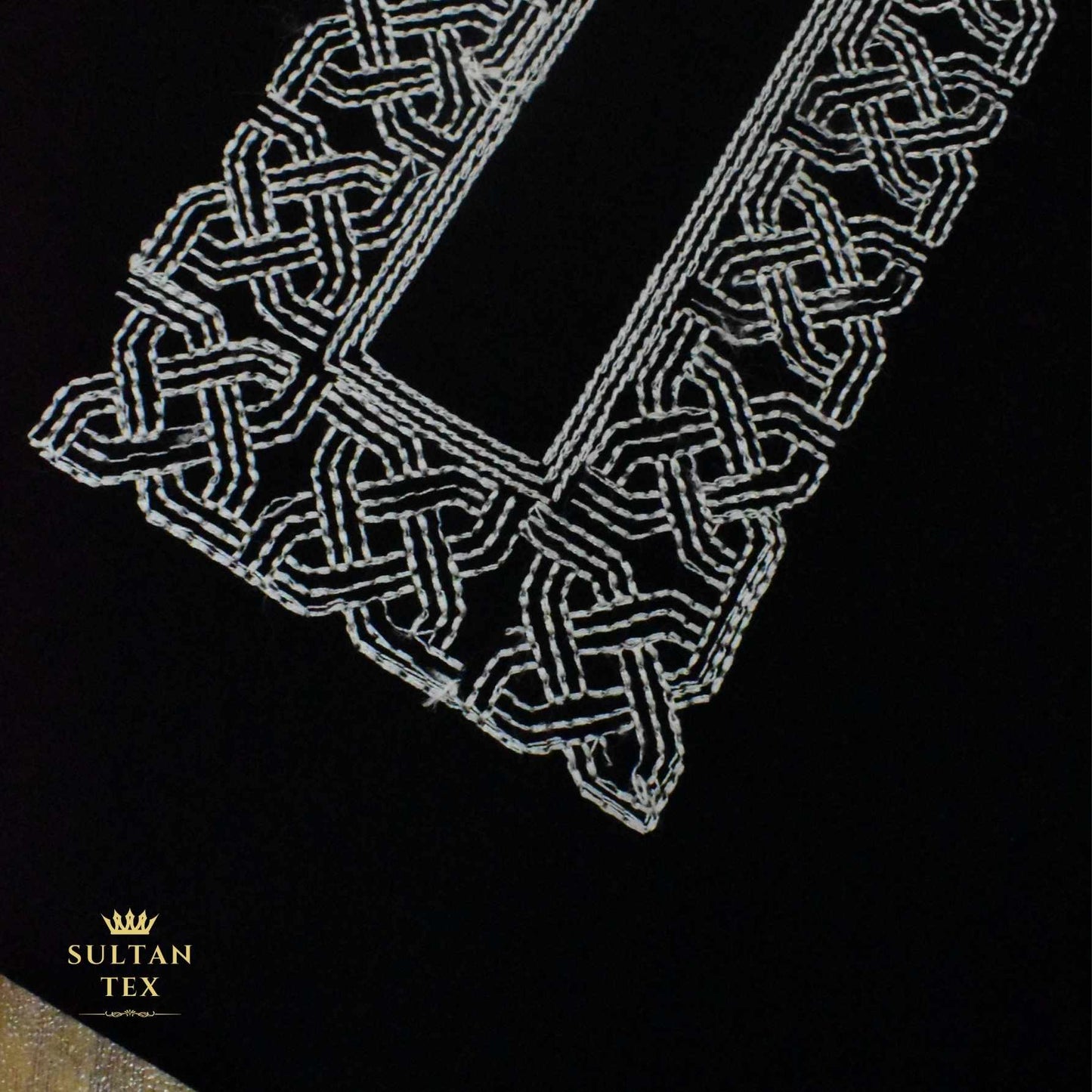 Elegant Black Embroidered Kurta Pajama - SU-CC-050 - Unstitched