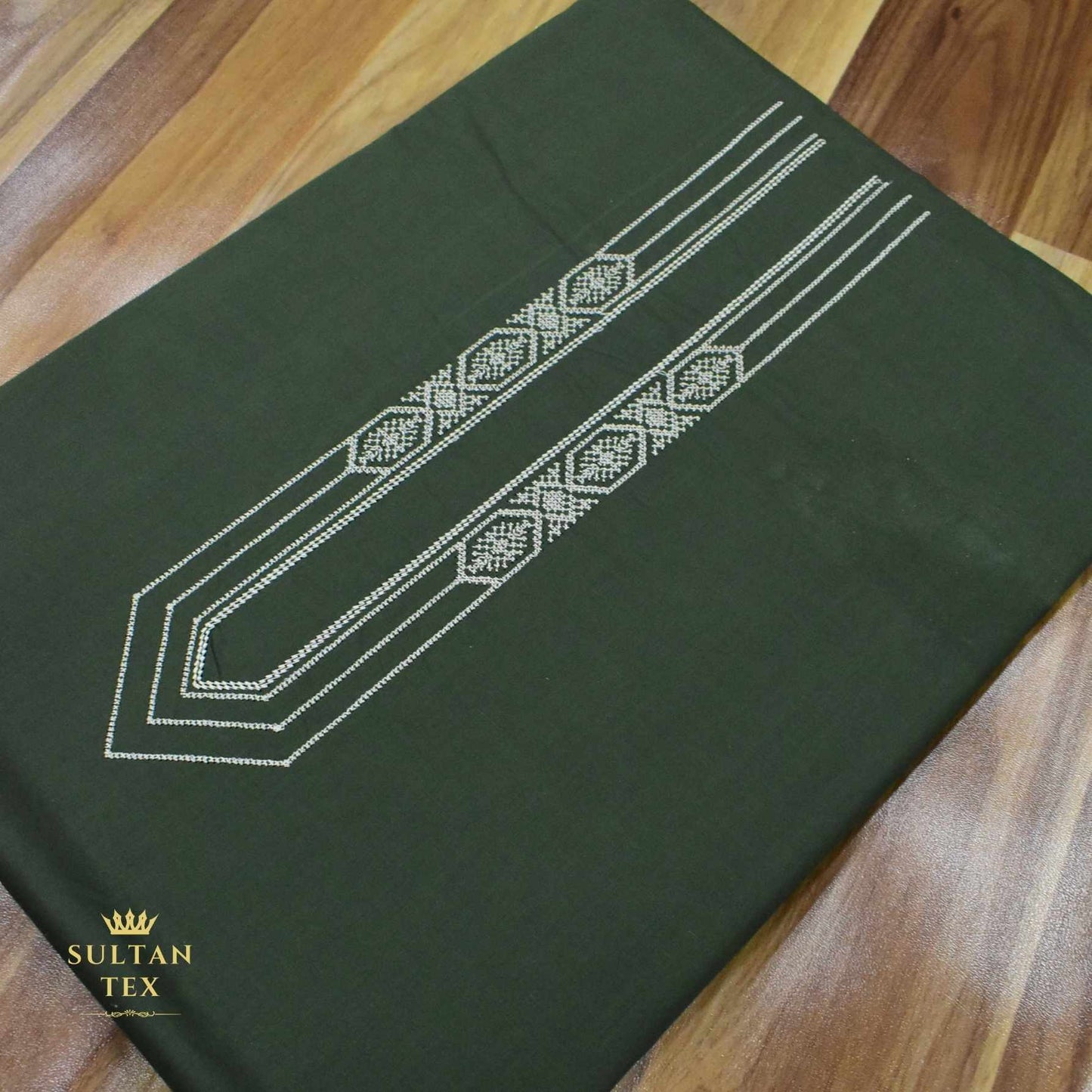 Rich Bottle Green Embroidered Kurta Pajama - SU-CC-065 - Unstitched