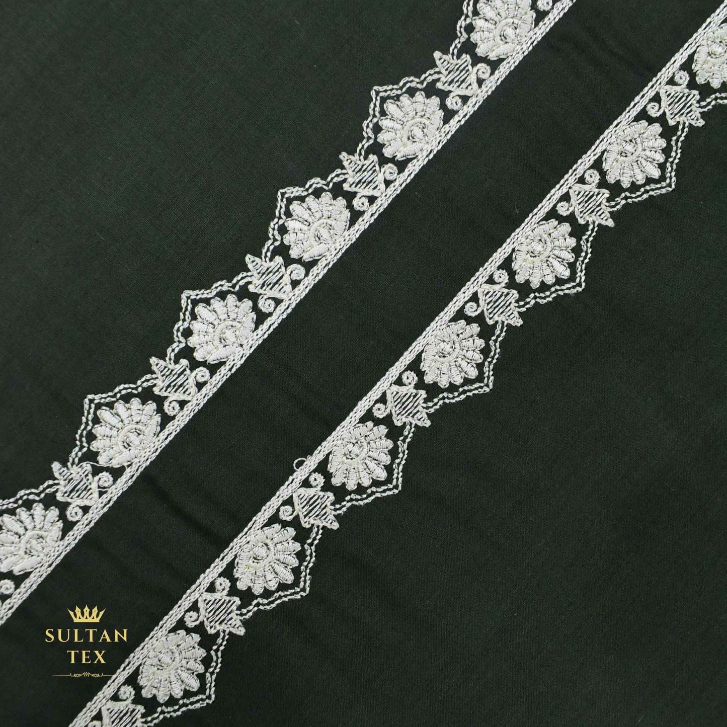 Rich Bottle Green Embroidered Kurta Pajama - SU-CC-066 - Unstitched