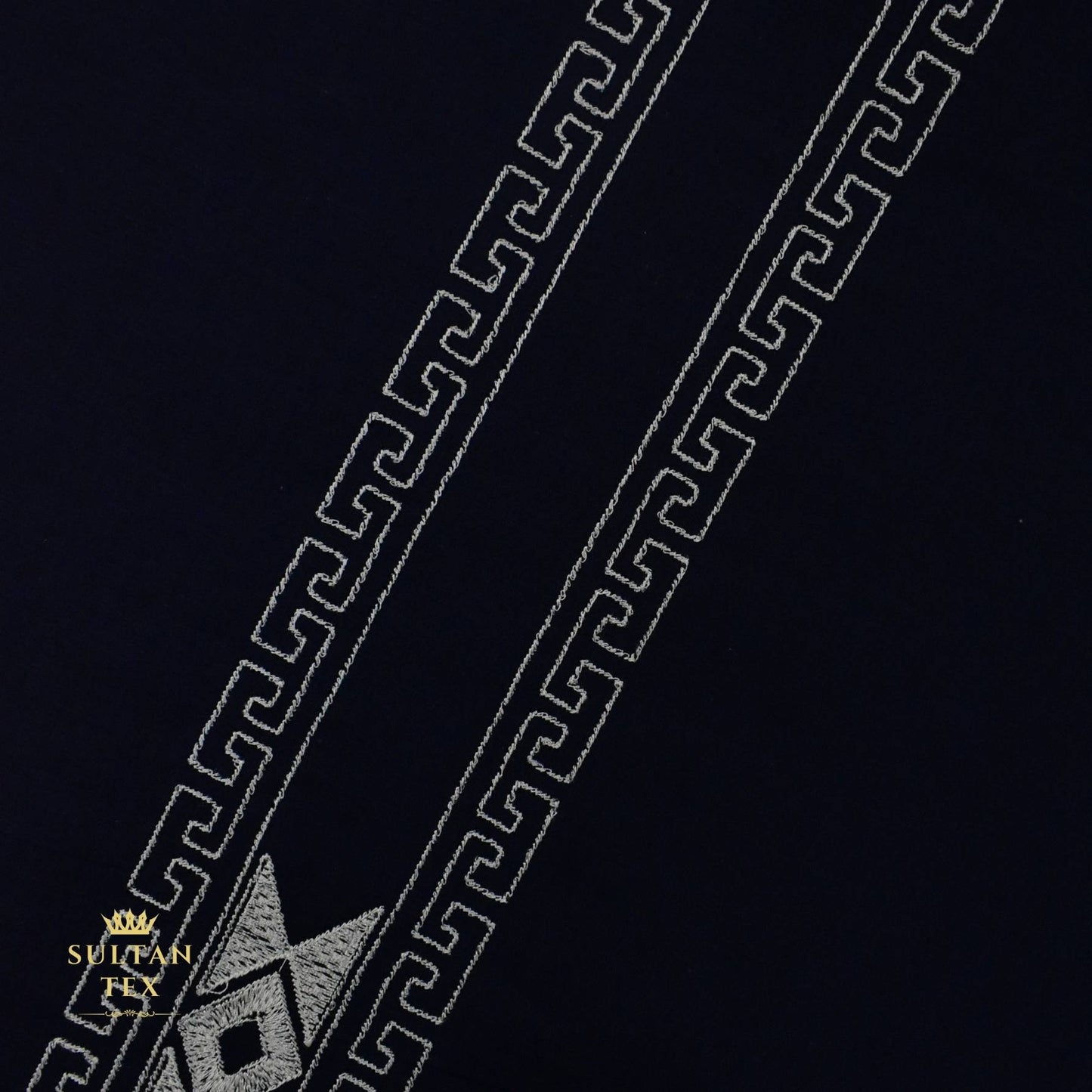Deep Navy Blue Embroidered Kurta Pajama - SU-CC-068 - Unstitched