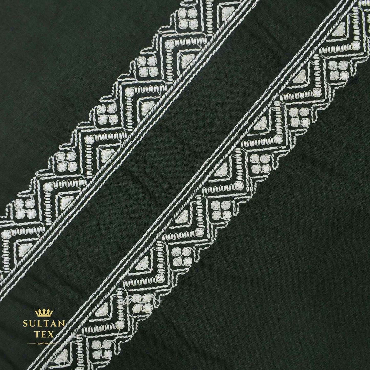 Rich Bottle Green Embroidered Kurta Pajama - SU-CC-063 - Unstitched