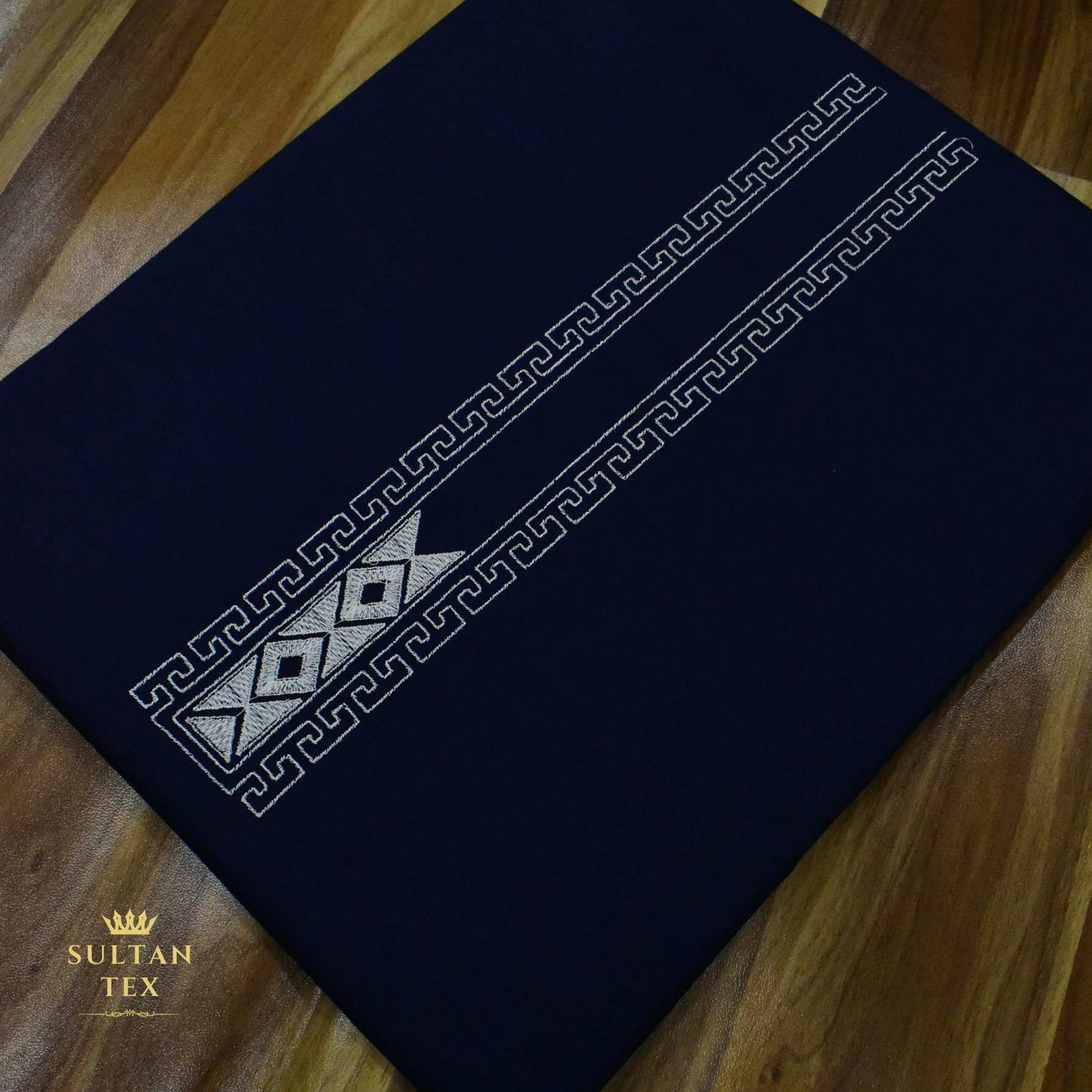 Deep Navy Blue Embroidered Kurta Pajama - SU-CC-068 - Unstitched