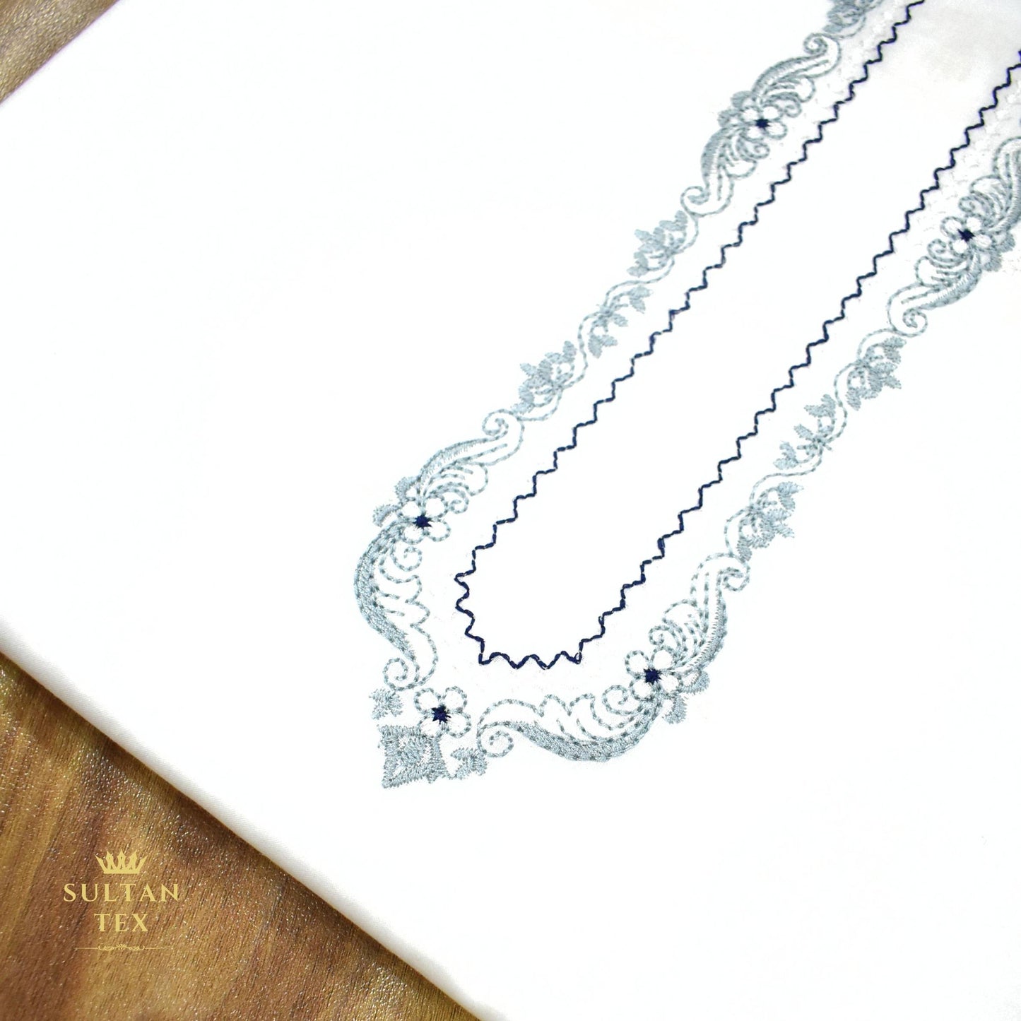 Classic White Embroidered Kurta Pajama - SU-CC-083 - Unstitched