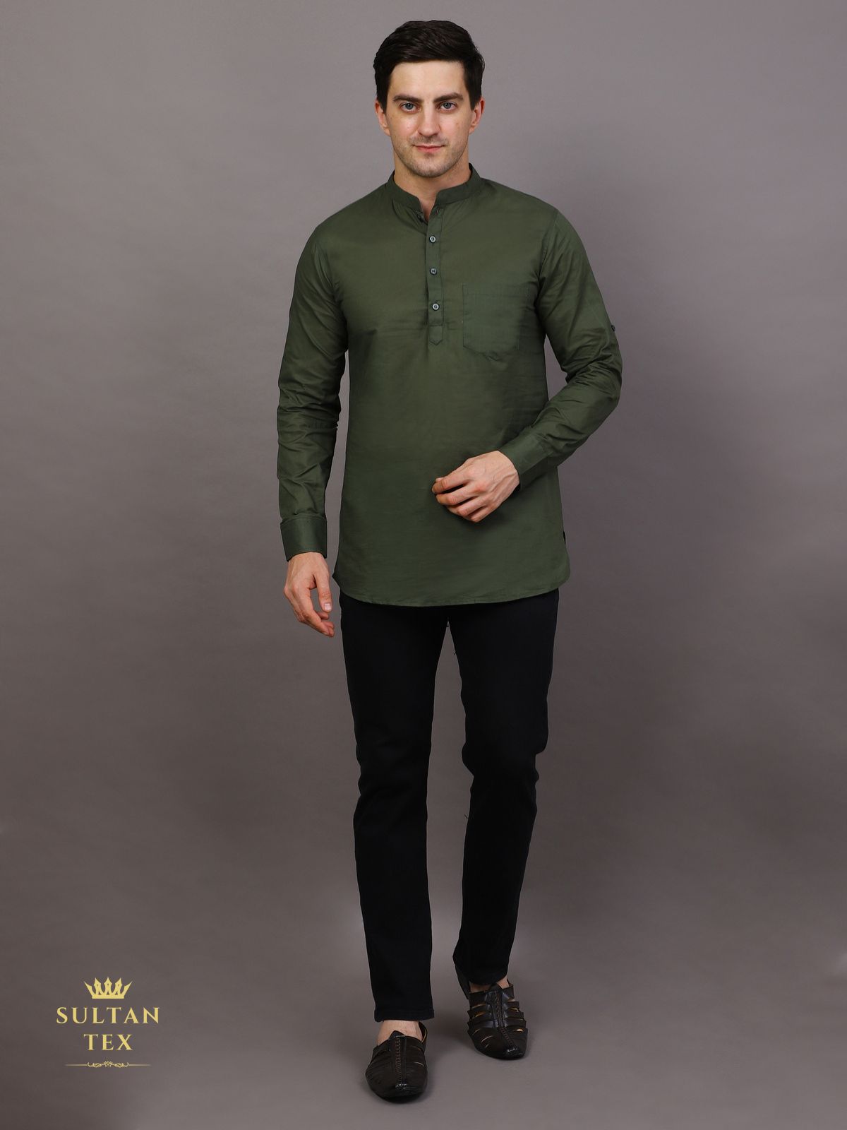 Short Kurta - Bottle Green - SU-SK-004