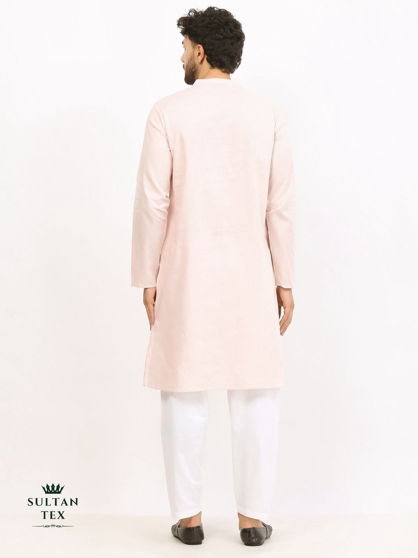 Cotton Linen Kurta - Pastel Peach - SU-CL-002