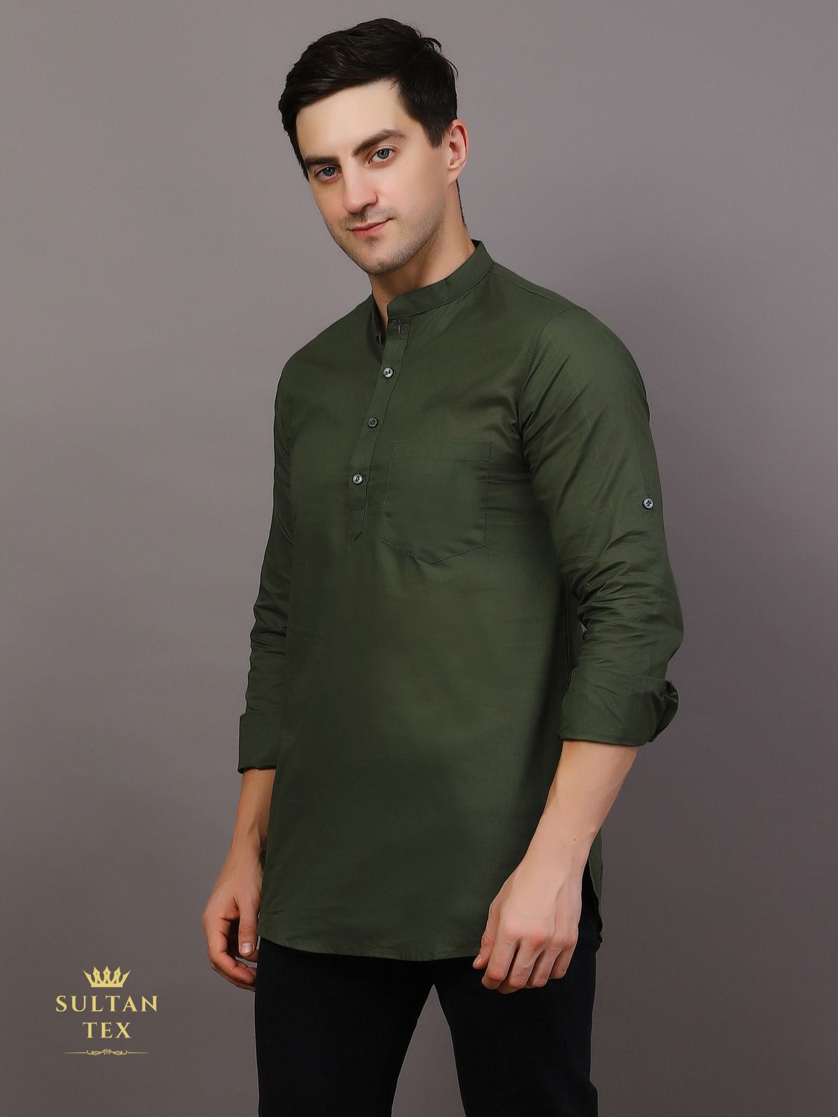 Short Kurta - Bottle Green - SU-SK-004